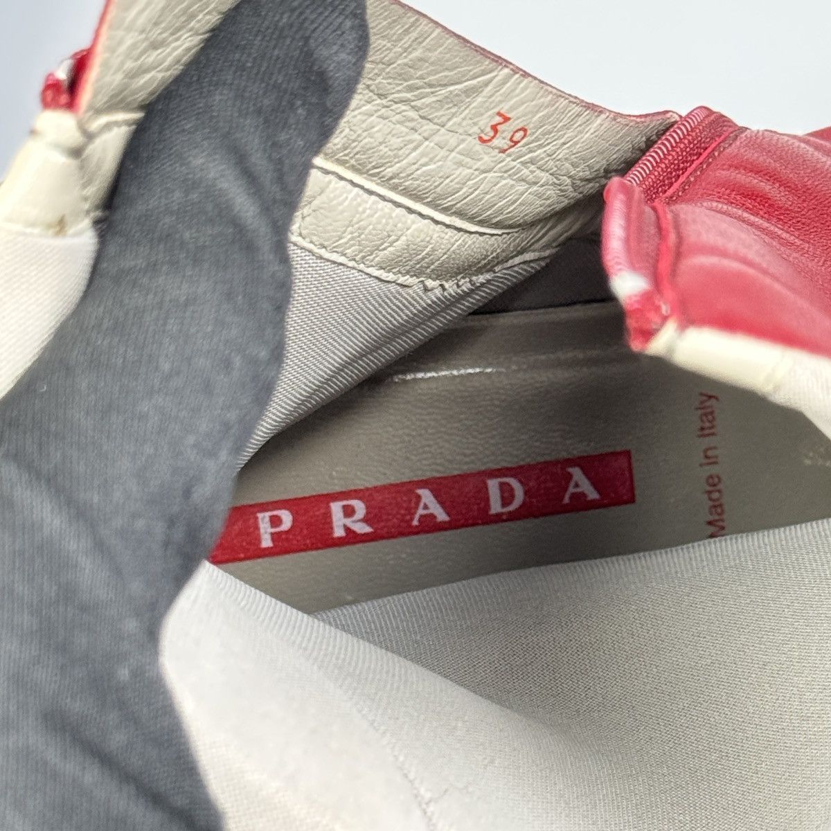 Prada Prada - Red Leather Sports Ankle Boots Size US 9 / IT 39 - 12 Thumbnail
