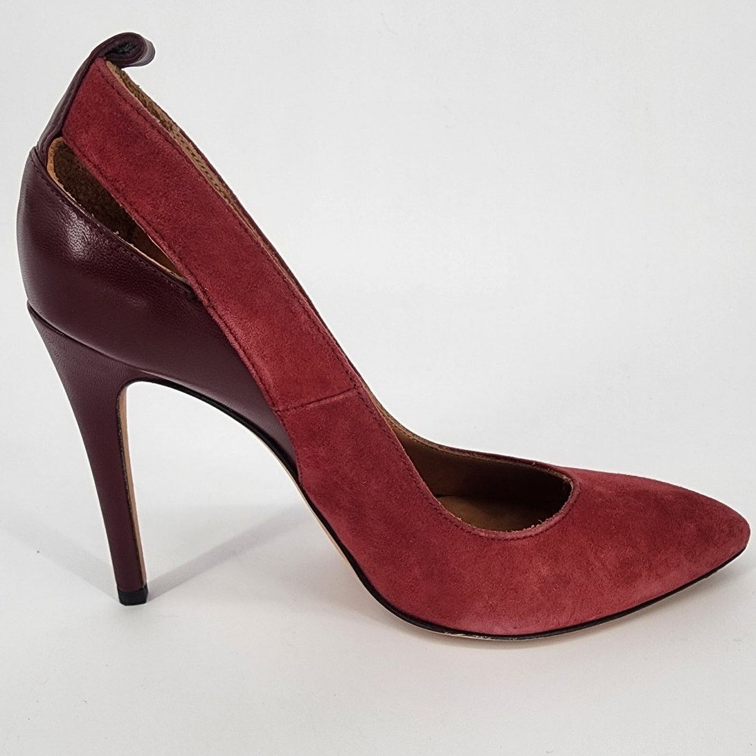 Iro IRO Burgundy Suede/Leather Pumps Women's Size 37 (US 6.5) Size US 6.5 / IT 36.5 - 8 Thumbnail
