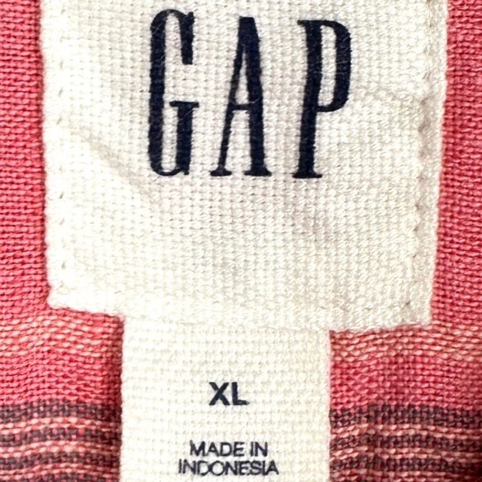 Gap GAP Shirt Mens XL Pink Blue Linen Blend Button Up Plaid Casual Long Sleeve EUC Size US XL / EU 56 / 4 - 4 Thumbnail
