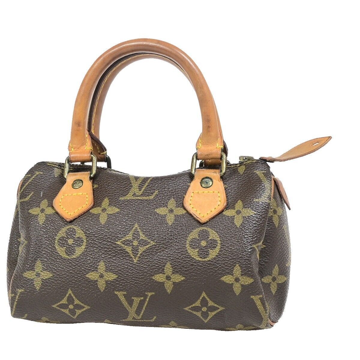 Louis Vuitton Mini Speedy Brown Canvas Handbag (Pre-Owned) Size ONE SIZE - 1 Thumbnail