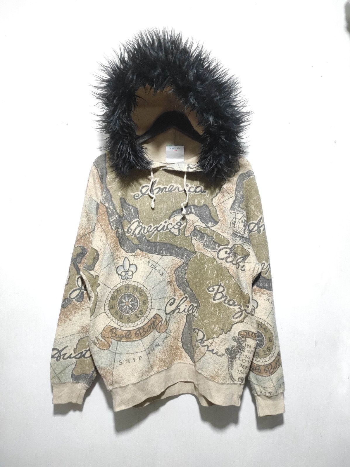 Bugle Boy Vintage Bugle boy MAP Fur hoodie ifsix LGB style Size US L / EU 52-54 / 3 - 2 Thumbnail