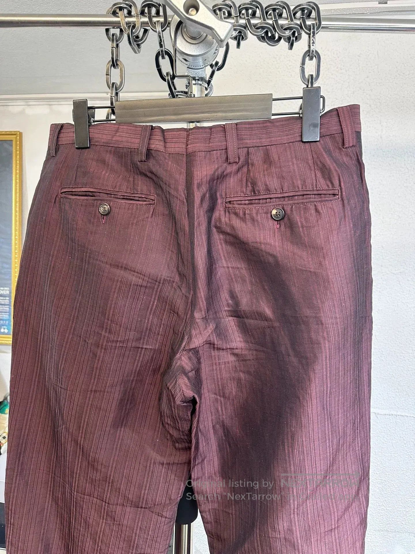 Dries Van Noten Dries Van Noten Linen Silk Striped Trousers. Size US 34 / EU 50 - 6 Thumbnail