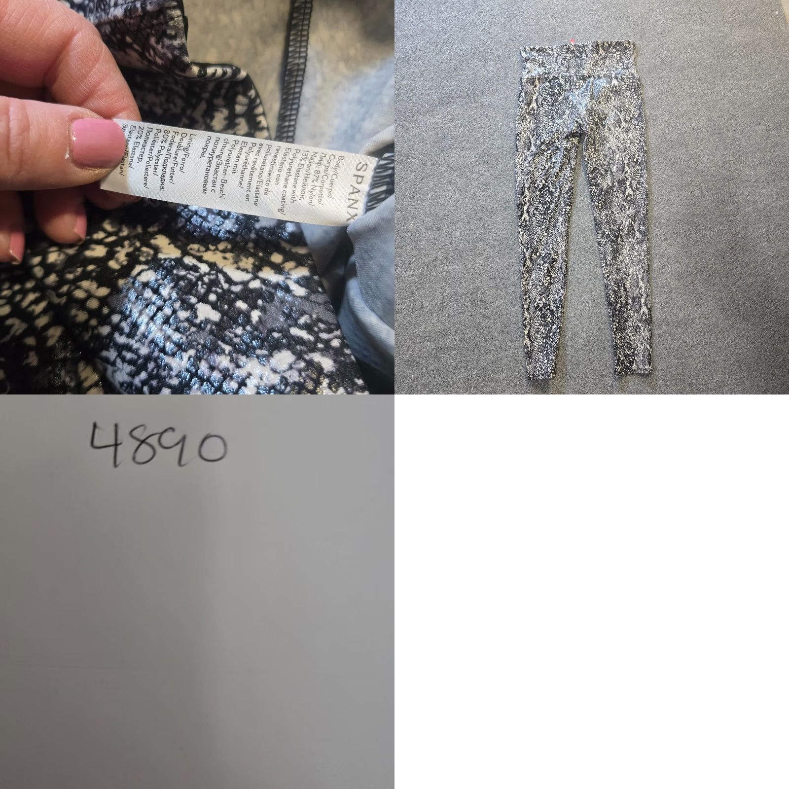Spanx Spanx Pants Womens Size Large Gray Snakeskin Print Stretch Casual Capsule Basic leggings Size 36" / US 14 / IT 50 - 8 Thumbnail