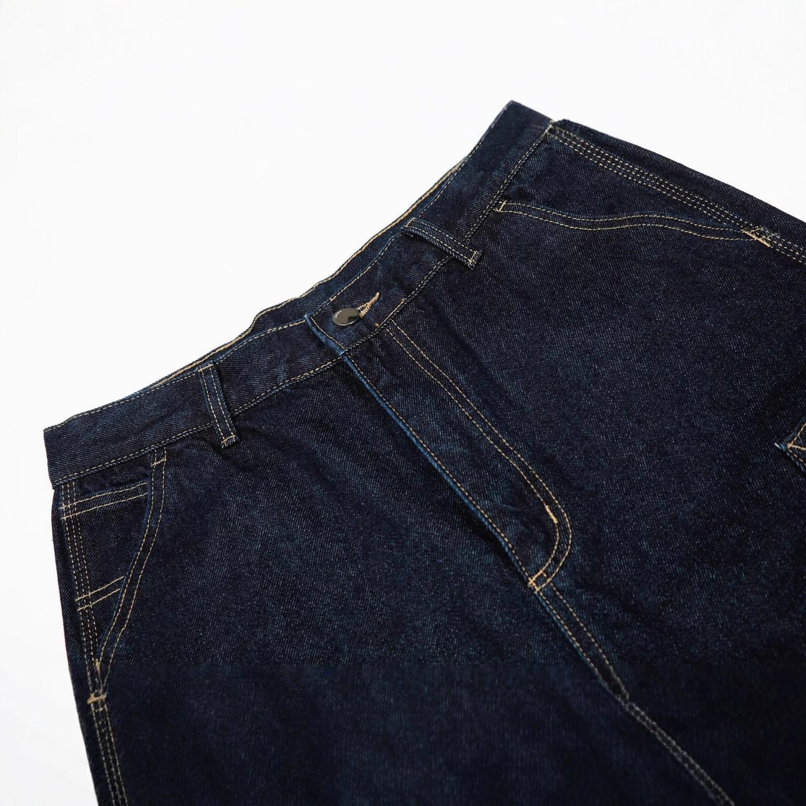 Japanese Brand Dark Blue Wide Leg Denim Jeans, Relaxed Fit Jeans Size US 32 / EU 48 - 4 Thumbnail