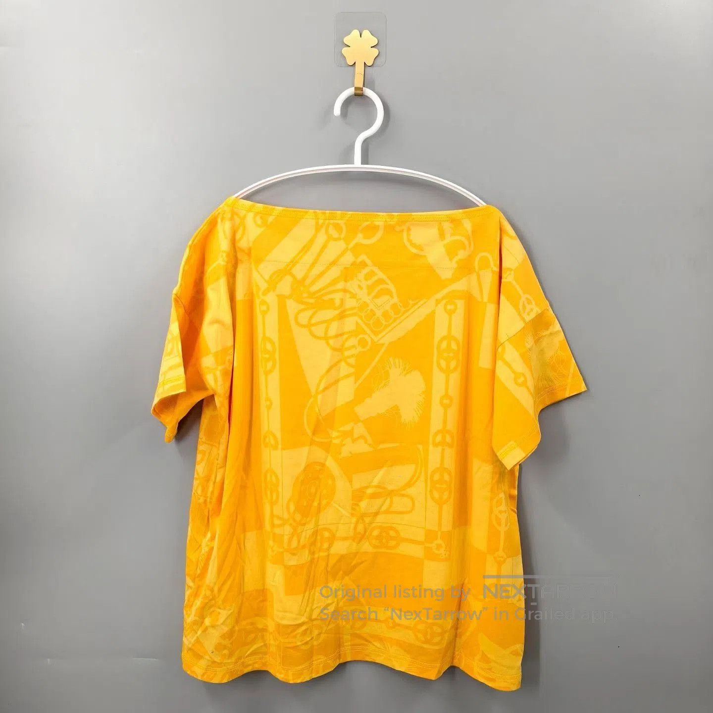 Hermes Hermes Yellow Harness Print Silk Short-Sleeve. Size XXS / US 00 / IT 34 - 2 Thumbnail