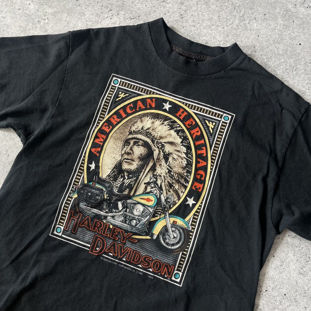 Harley Davidson × Vintage Harley Davidson american heritage tee 1992 90s vintage usa Size US L / EU 52-54 / 3 - 4 Thumbnail