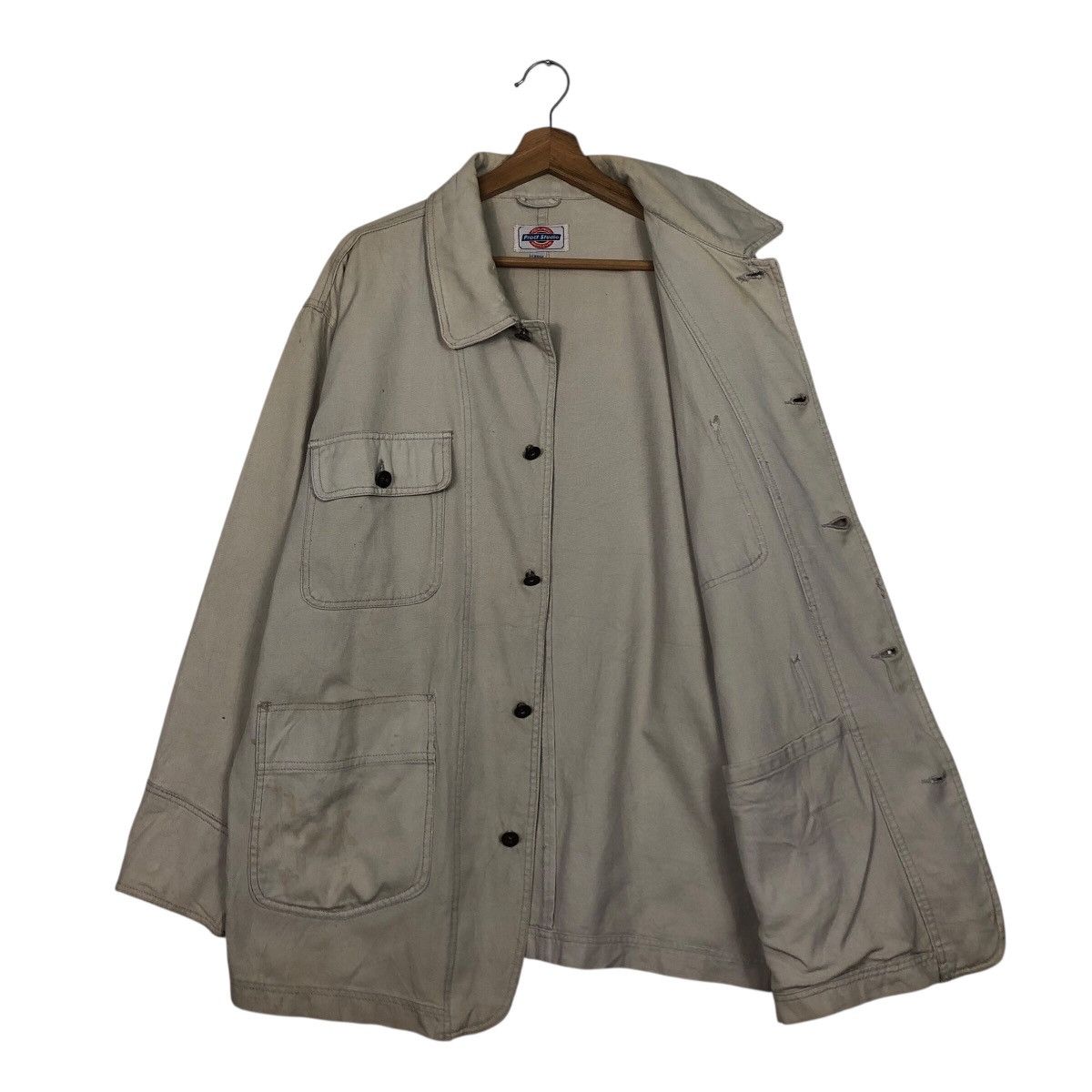 Japanese Brand Pract Studio Heavyweight Canvas Shop Jacket — Boxy Fit Size US L / EU 52-54 / 3 - 12 Thumbnail