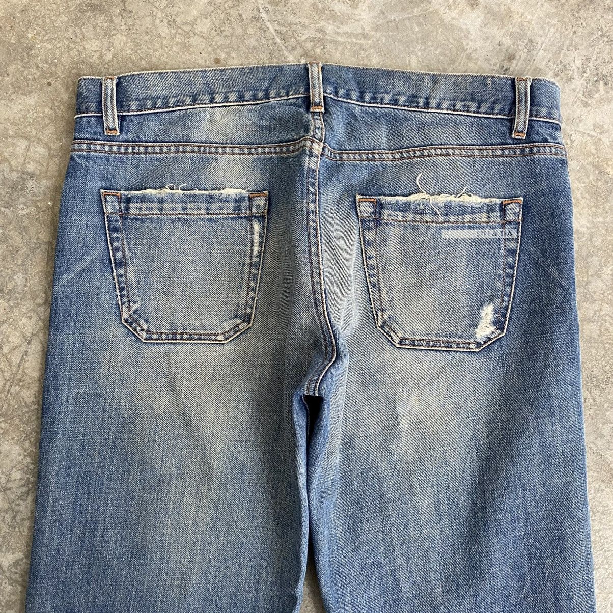 Prada 2000’s Prada Washed Blue Heel Bite Jeans Size US 34 / EU 50 - 15 Thumbnail