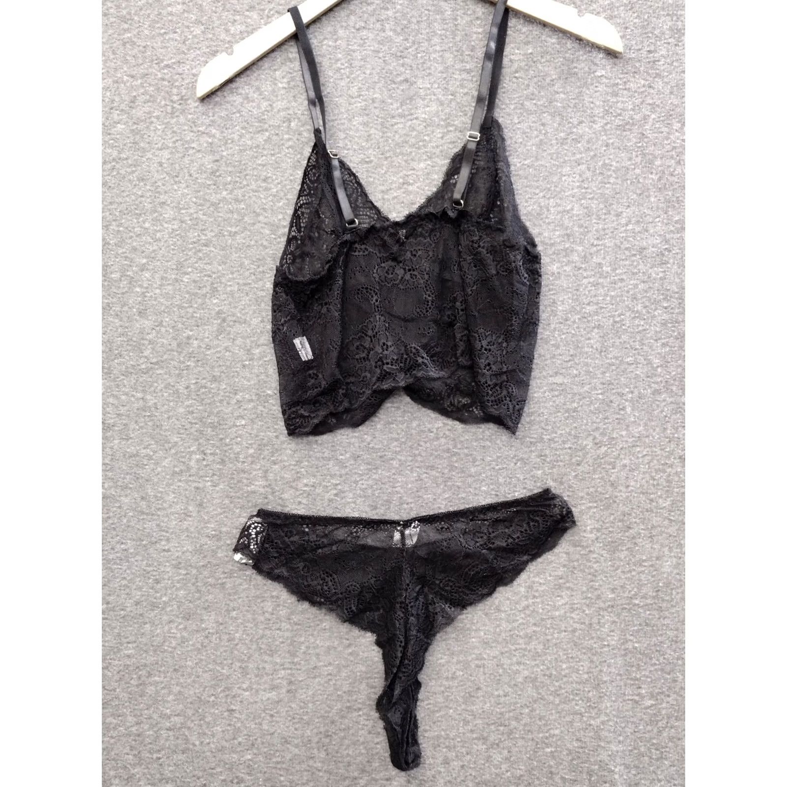 Vintage Unbranded Women's 2 Pc Black Lace Bralette And Panty XL Bralette Set Lace White? Size ONE SIZE - 2 Thumbnail