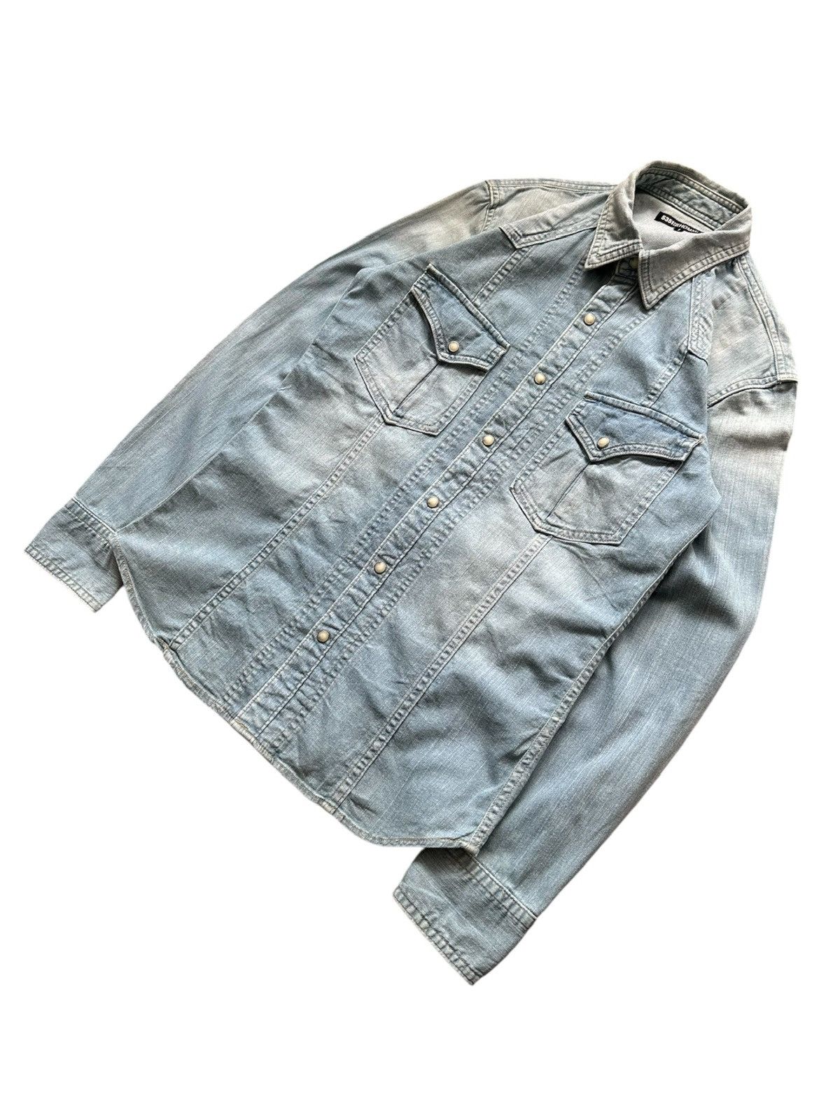 5351 POUR LES HOMMES Early 00’s 5351 stonewash denim shirt hediboy Size US M / EU 48-50 / 2 - 2 Thumbnail