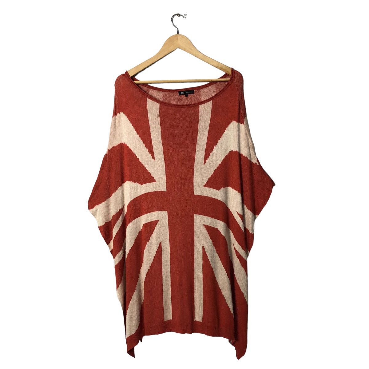 Homespun Knitwear Vintage Net Ladies Britain Flag Knitwear Cardigan Size ONE SIZE - 1 Thumbnail