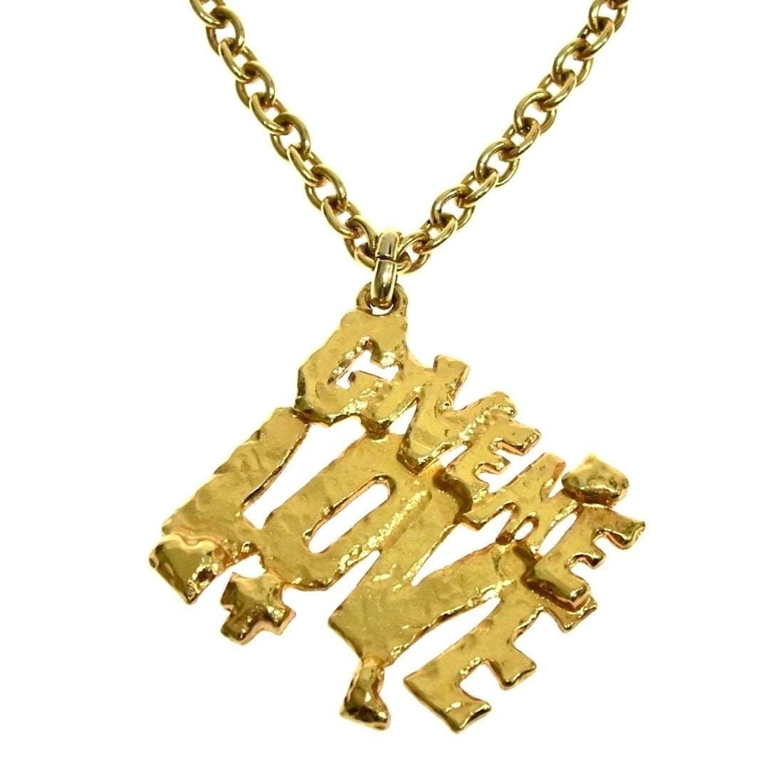 Moschino Vintage Moschino golden chain necklace with Give Me Love top Size ONE SIZE - 1 Thumbnail