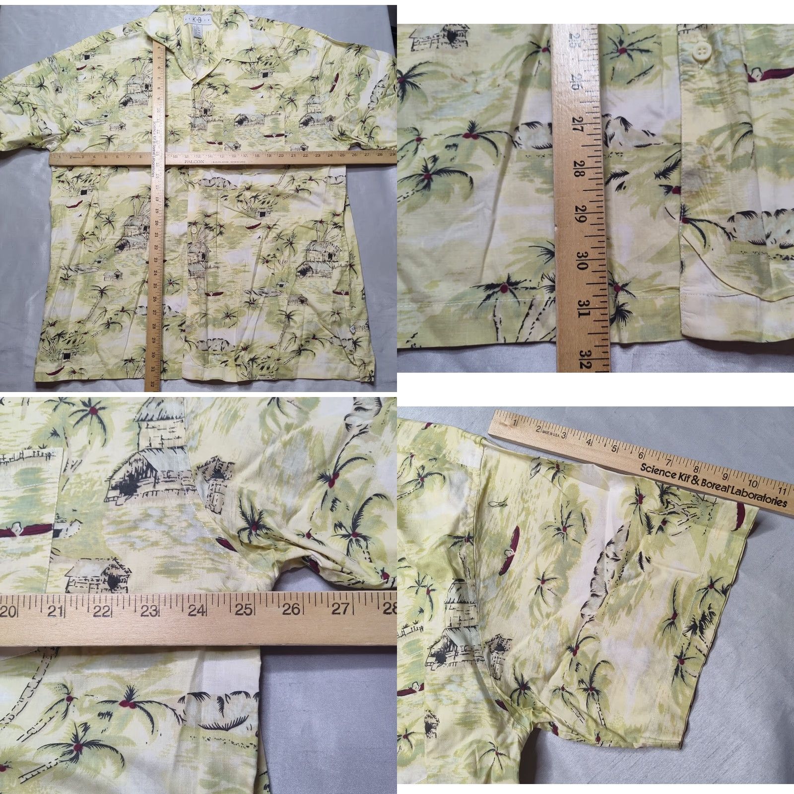 Vintage VINTAGE KB Classics Men XL Yellow Allover Print Cotton Hawaiian Camp Shirt Size US XL / EU 56 / 4 - 8 Thumbnail
