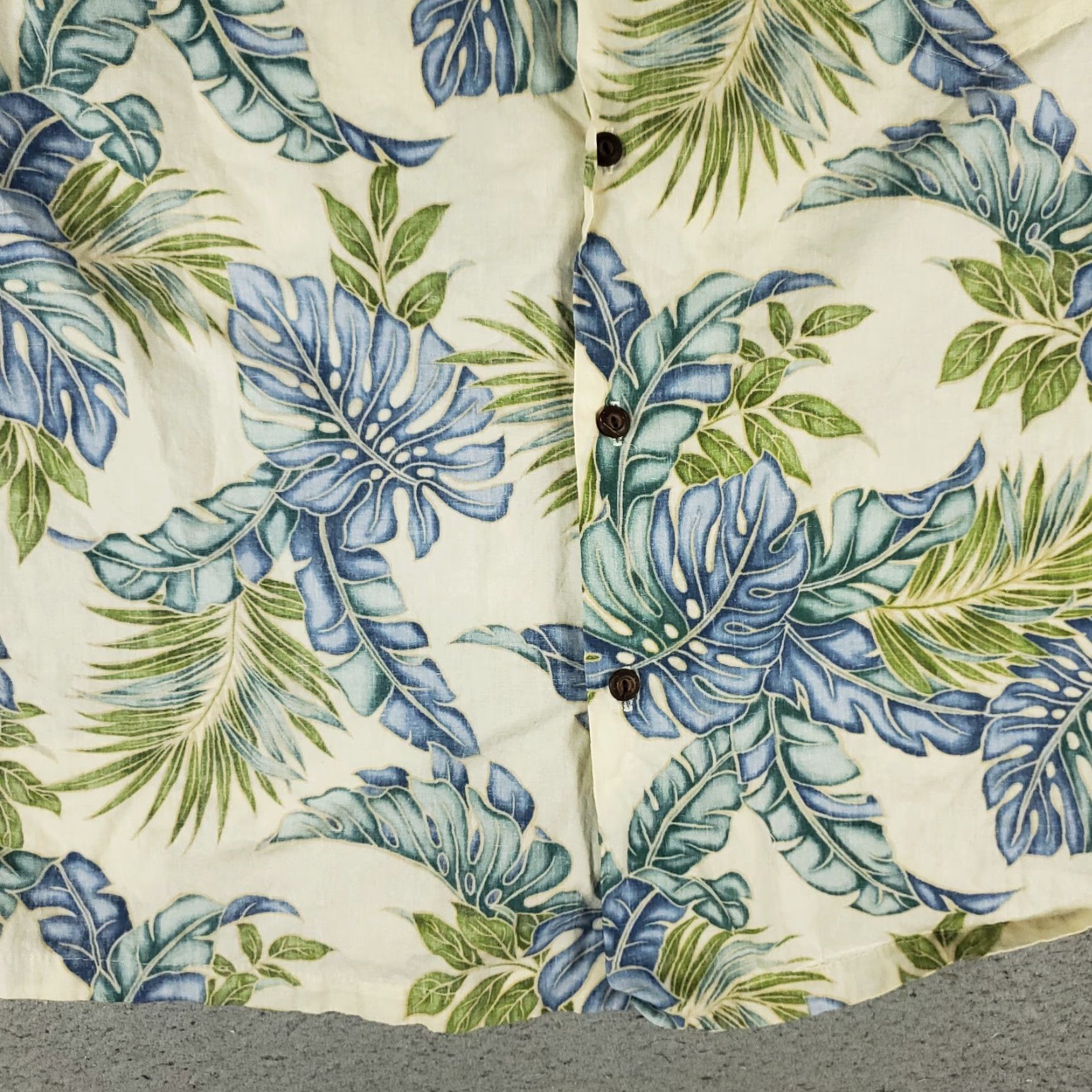 Vintage VINTAGE Ky's Men’s Button-Up Shirt 2XL Short Sleeve Hawaiian Floral Cotton Blue Size US XXL / EU 58 / 5 - 3 Thumbnail