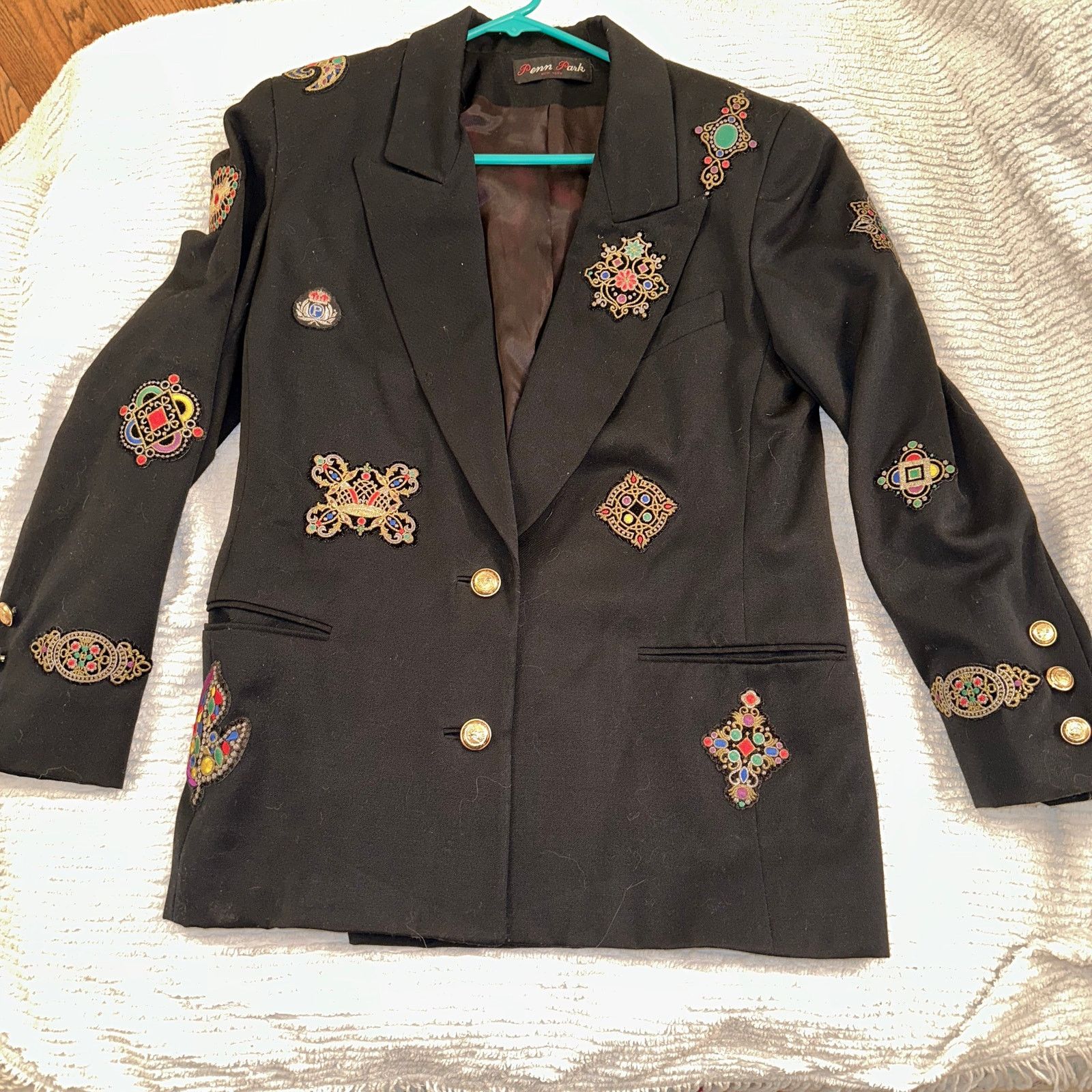 Other INCREDIBLE 80's WOOL BLAZER with PATCHES Size S / US 4 / IT 40 - 5 Thumbnail