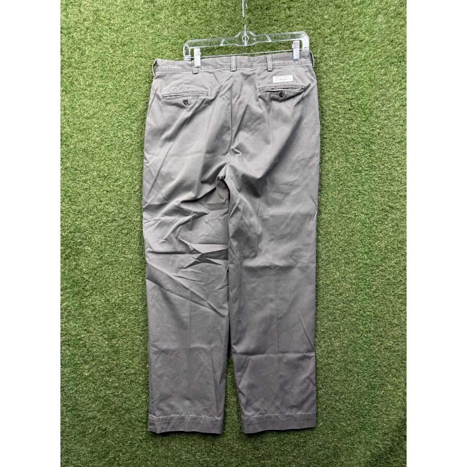 Polo Ralph Lauren Polo Ralph Lauren Andrew Chino Pants Mens 35x30 Beige Flat Front Pleated Classic Fit Straight Inseam 30 Satin Logo Pocket Size US S / EU 44-46 / 1 - 2 Thumbnail
