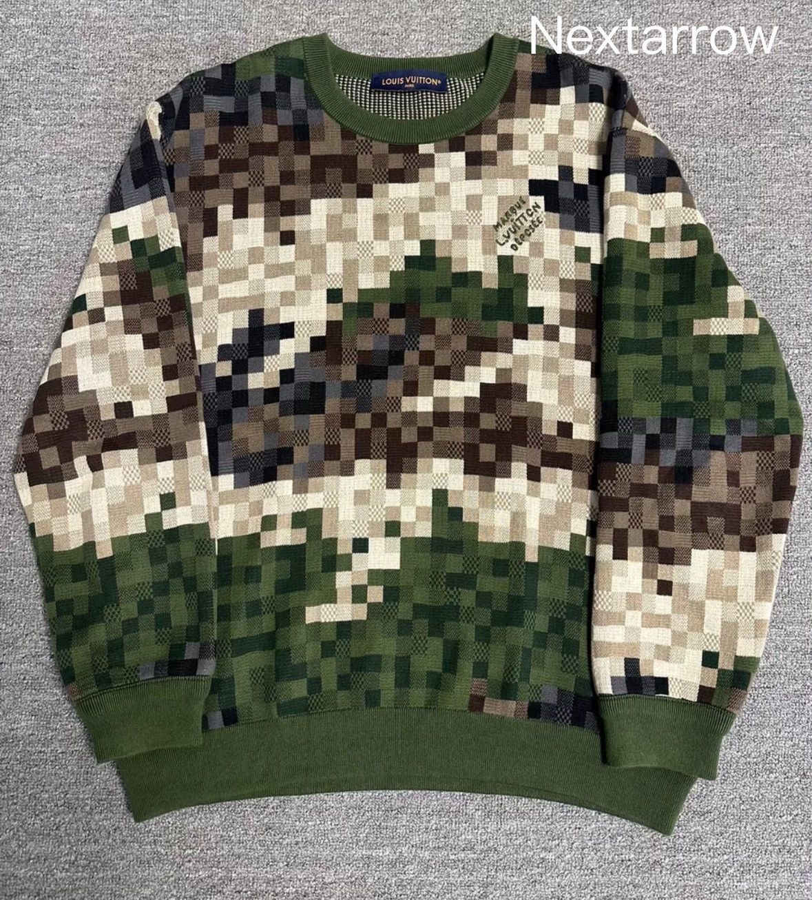Louis Vuitton LOUIS VUITTON Camouflage mosaic knitted sweatshirt Size US L / EU 52-54 / 3 - 1 Thumbnail