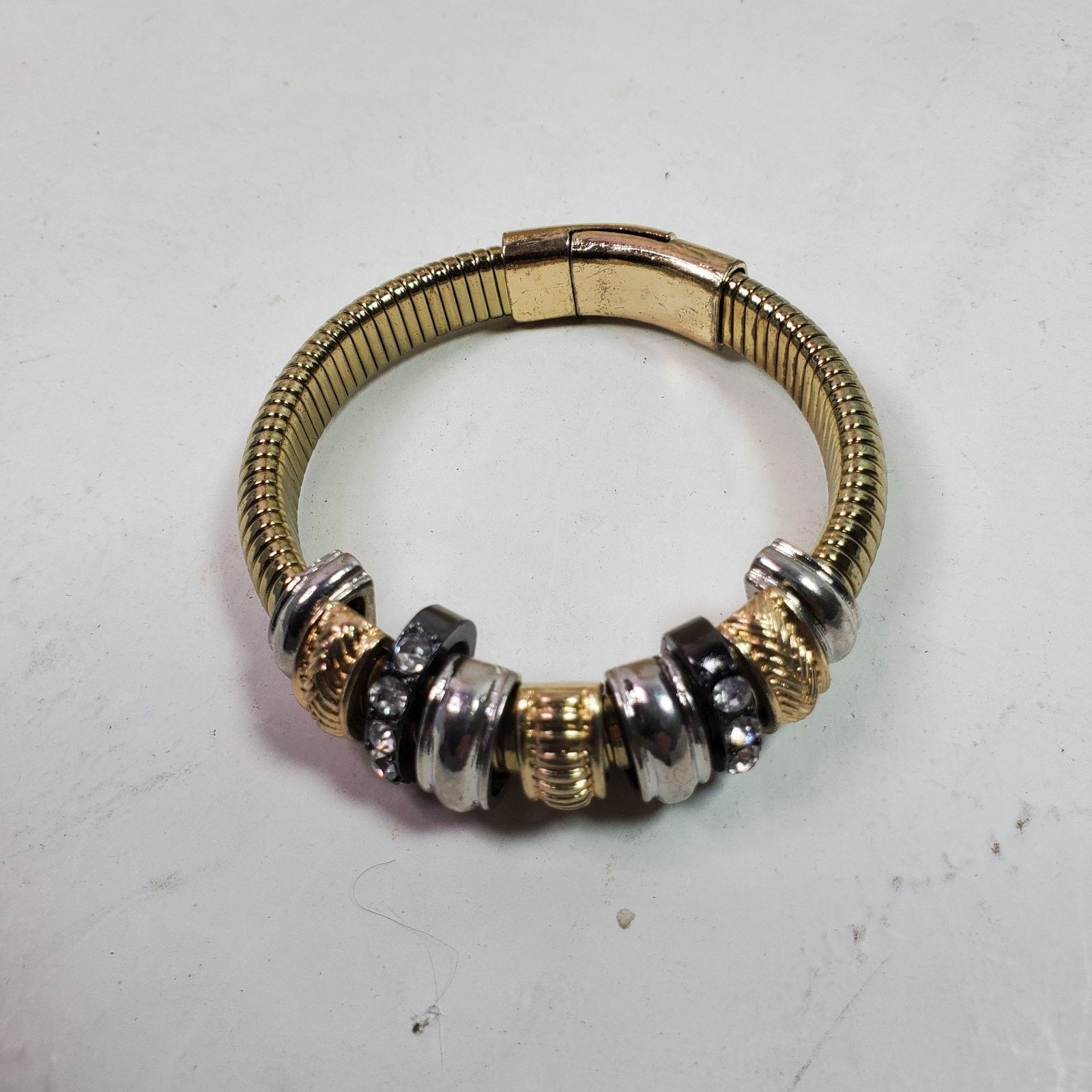 The Unbranded Brand Casual Career Wrap Bracelet Gold & Silver Tone NOS Mag Clasp Size ONE SIZE - 3 Thumbnail