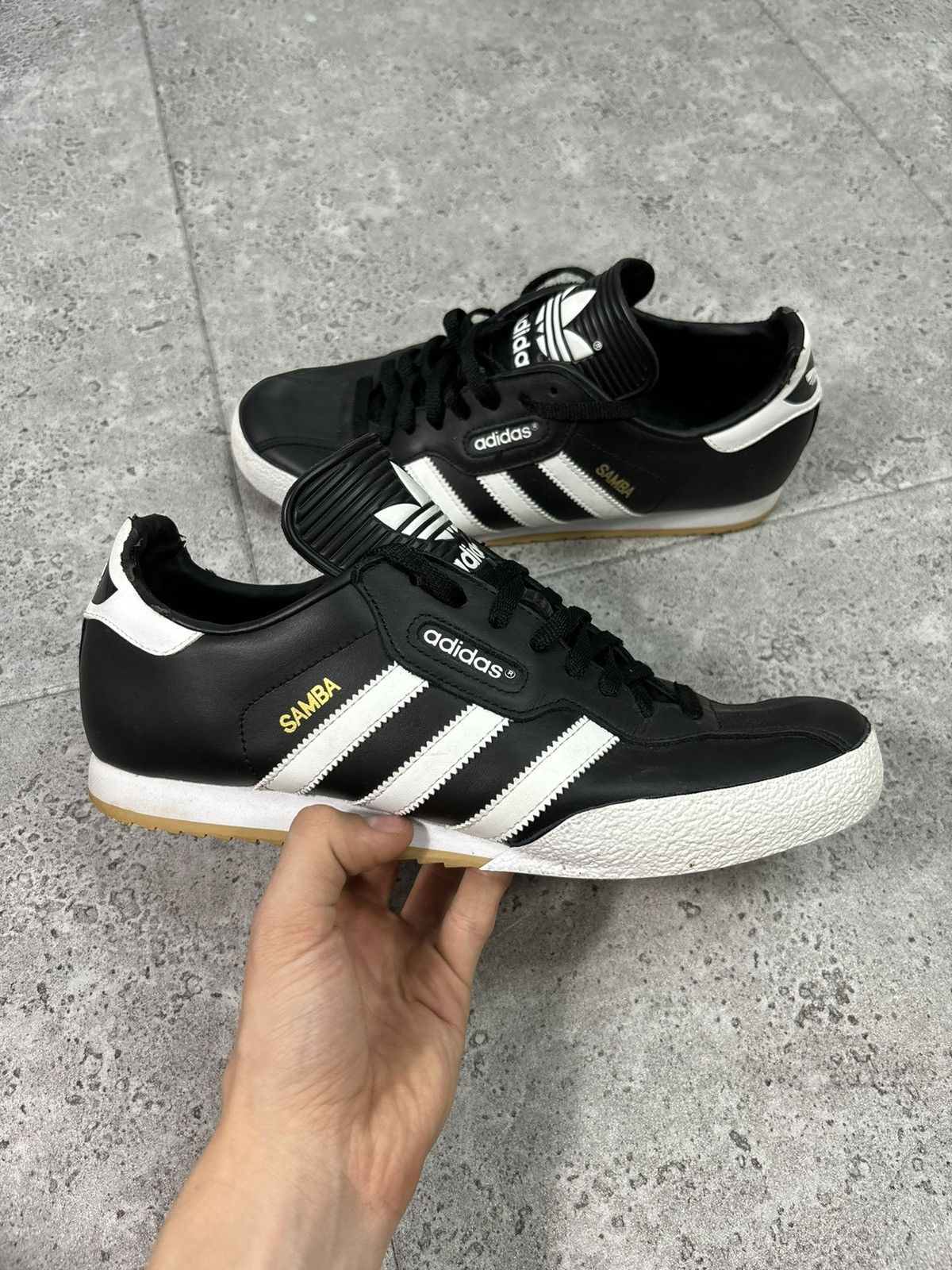 00S Adidas Samba Low Top Trainers Aestethic Leather Shoes in Black, Men's (Size 11.5)