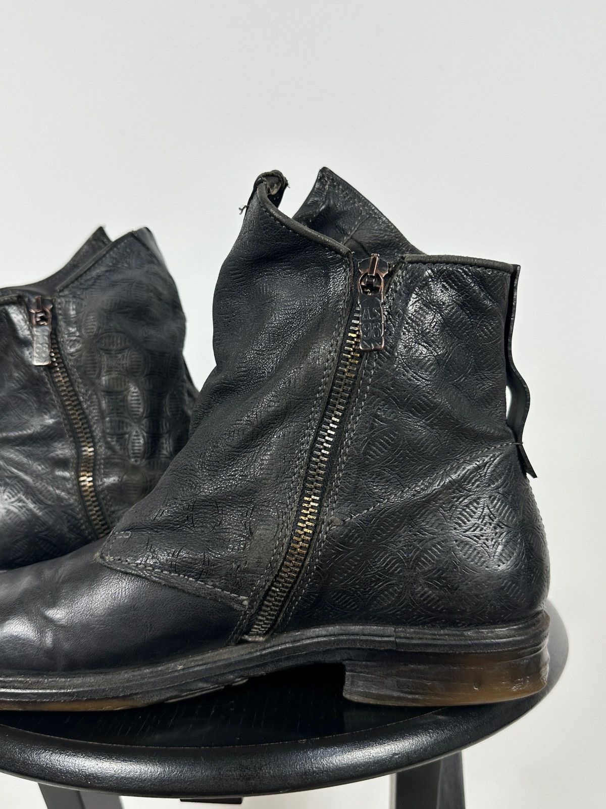 A.S.98 A.S.98. Airstep Black Leather Biker Gothic Ankle Boots Size US 9 / IT 39 - 18 Thumbnail