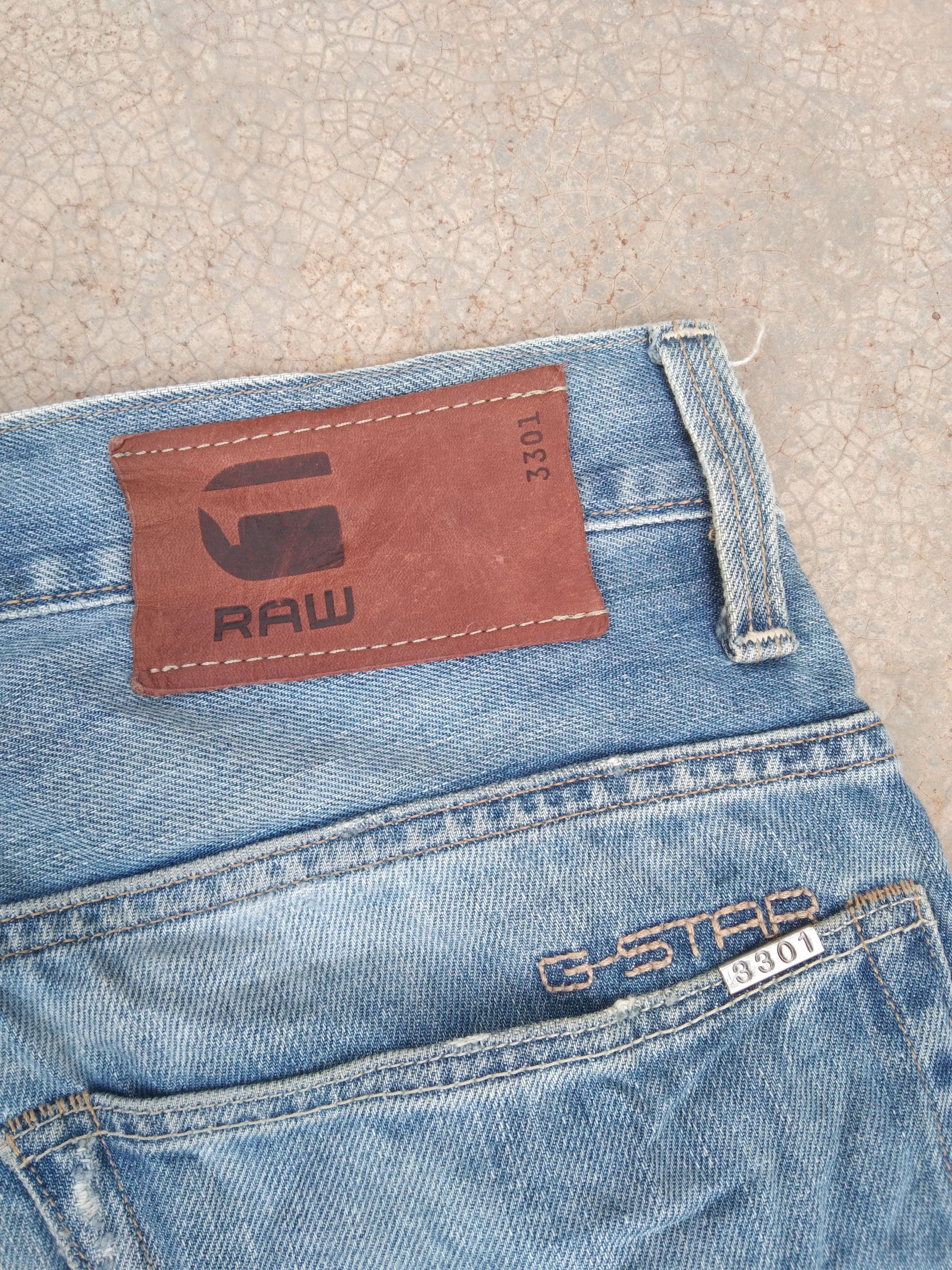 G-Star 3301 G Star Raw Denim Distressed Jeans 30x29 Size US 30 / EU 46 - 3 Thumbnail