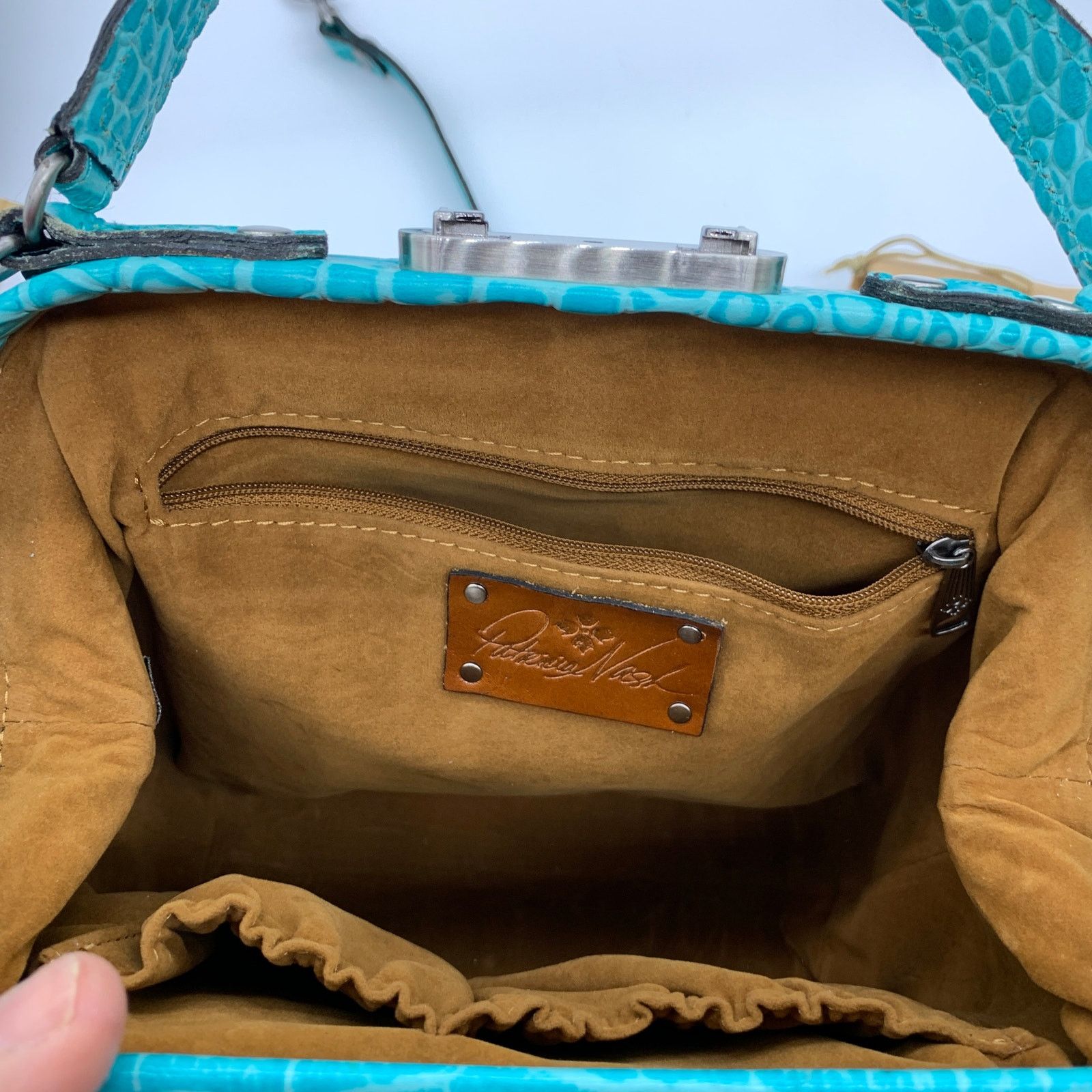 Other Patricia Nash Leather Purse Croc Embossed Blue Aqua Handbags Size ONE SIZE - 4 Thumbnail