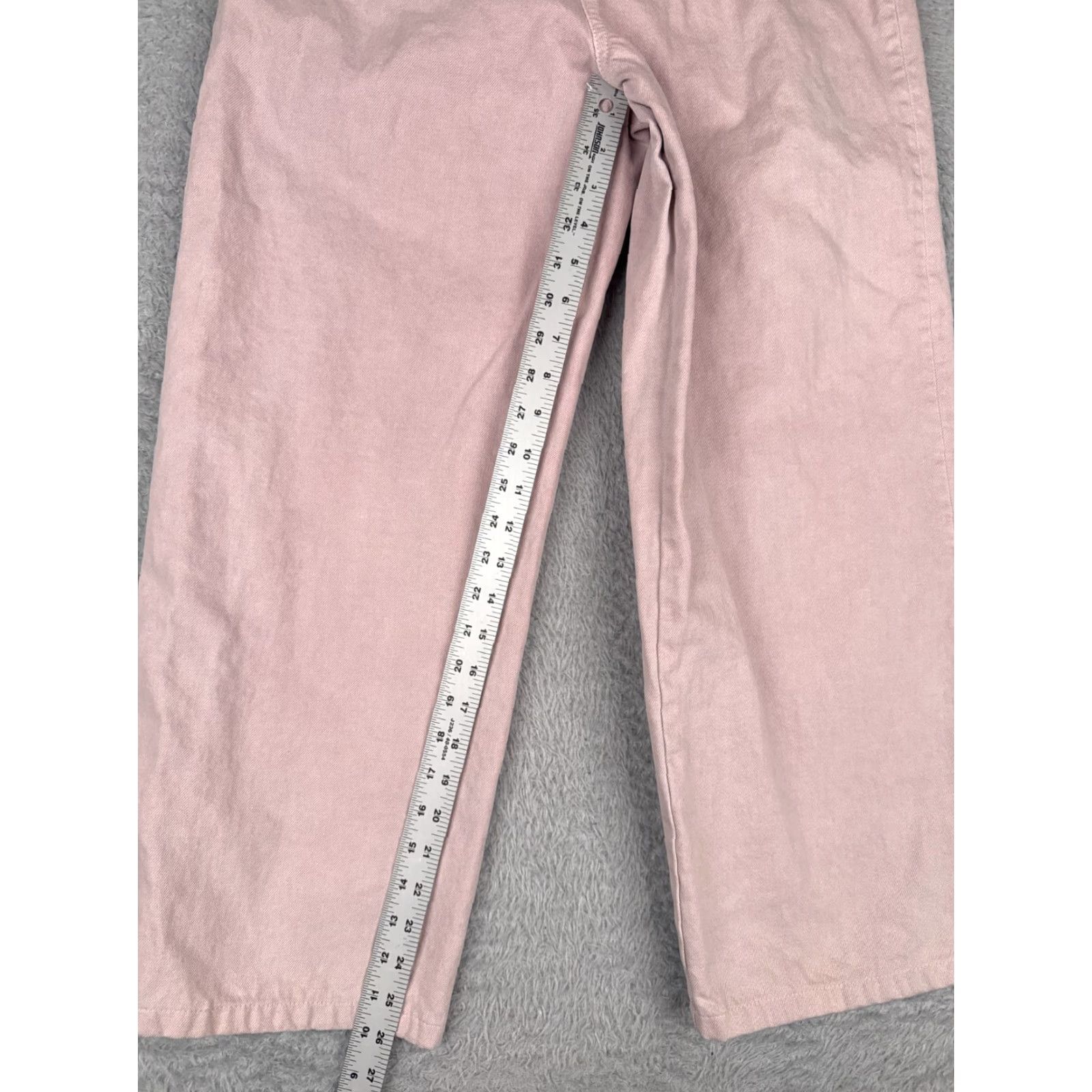 Zara Zara Jeans Womens Pink Denim Wide Leg High Rise Cotton Zip Fly 26x26 4 Size 27" / US 4 / IT 40 - 7 Thumbnail