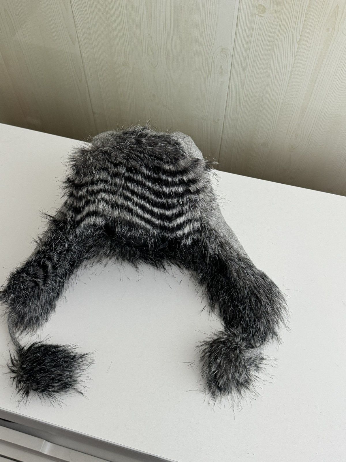 Japanese Brand Vintage Y2K fuzzy fur ushanka hat punk Japanese mohair Size ONE SIZE - 4 Thumbnail