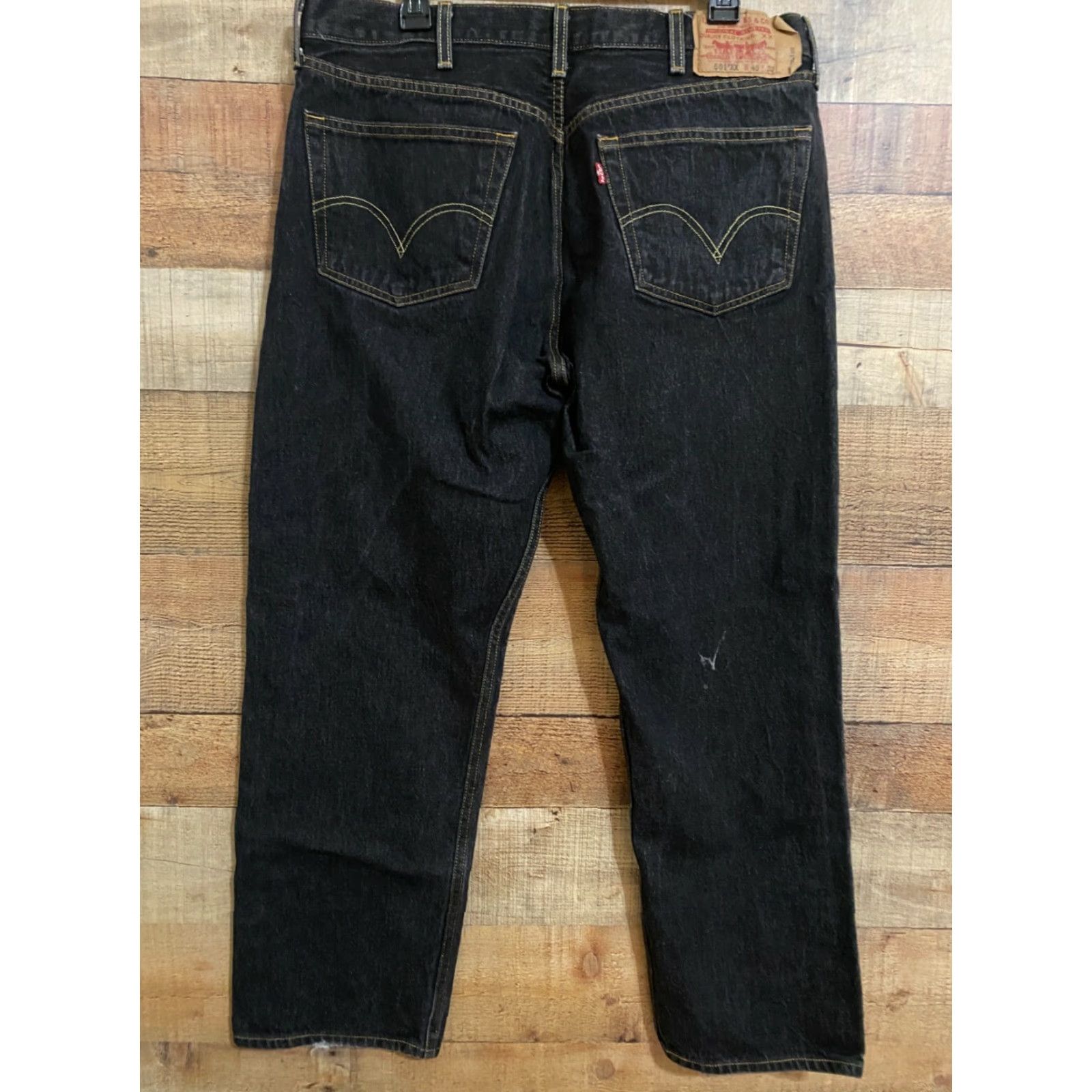 Levi's VINTAGE Levi’s 501 XX Jeans Black Straight Button Fly 40X32 Men Reg Regular 90s Classic Denim Charcoal Wash Belt Loops Inseam 32 Size US 38 / EU 54 - 3 Thumbnail