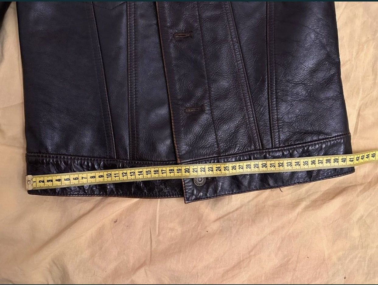 Levi's Vintage 80s Levi’s Leather Brown Trucker Jacket White Tab Size US M / EU 48-50 / 2 - 10 Thumbnail