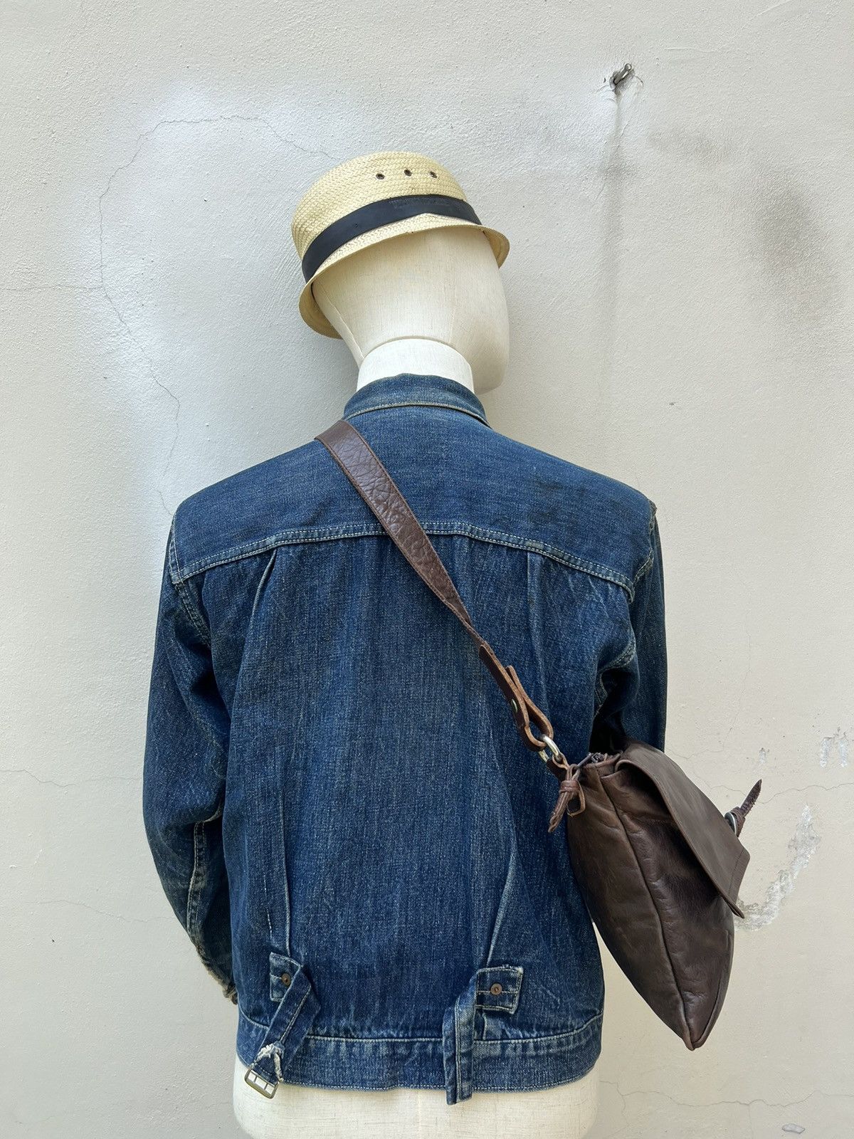 Leather Vintage Indeed Japan Pewter Patina Leather Sling Bag Size ONE SIZE - 2 Thumbnail
