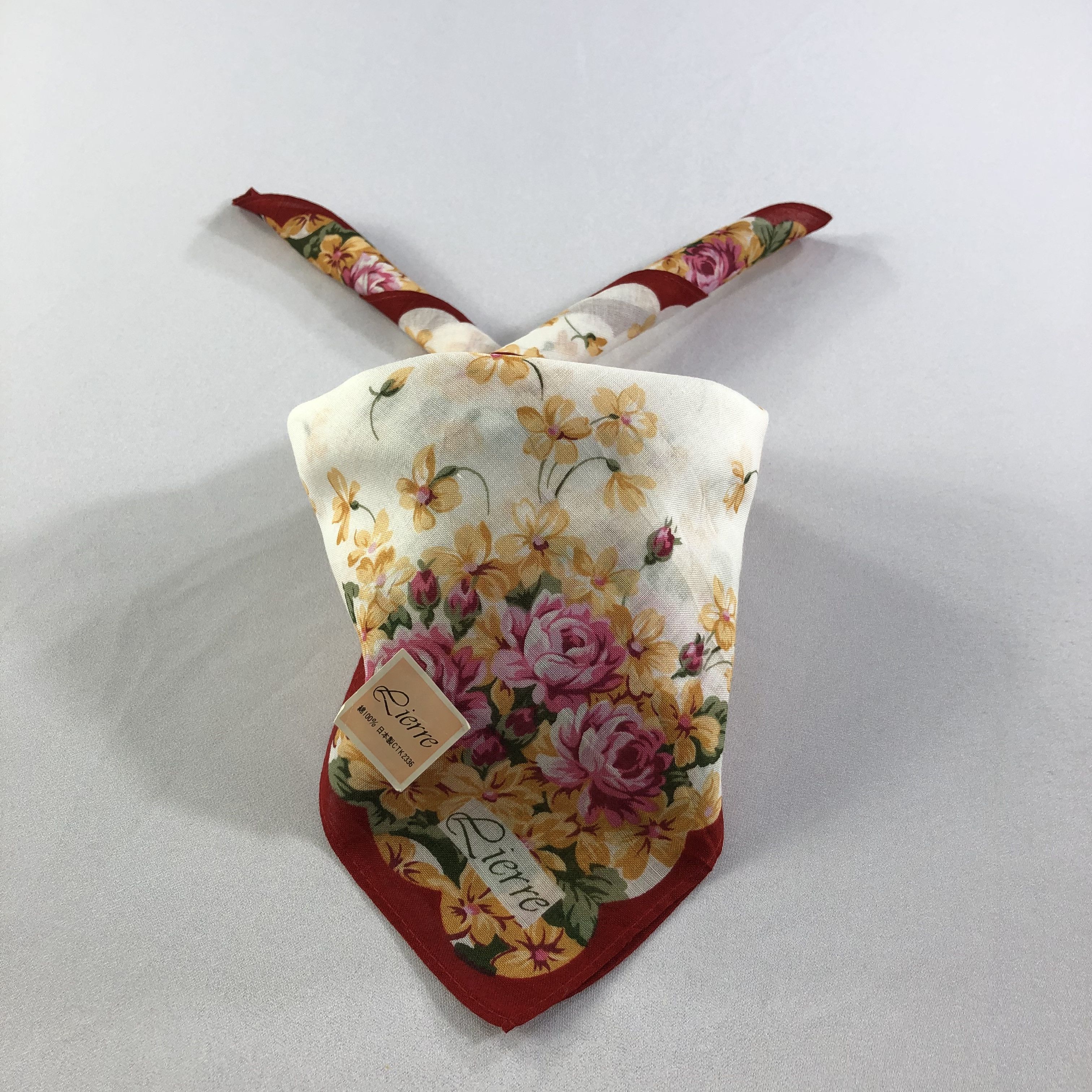Vintage Lierre Floral Handkerchief Neckerchief Bandana H1866 Size ONE SIZE - 1 Thumbnail