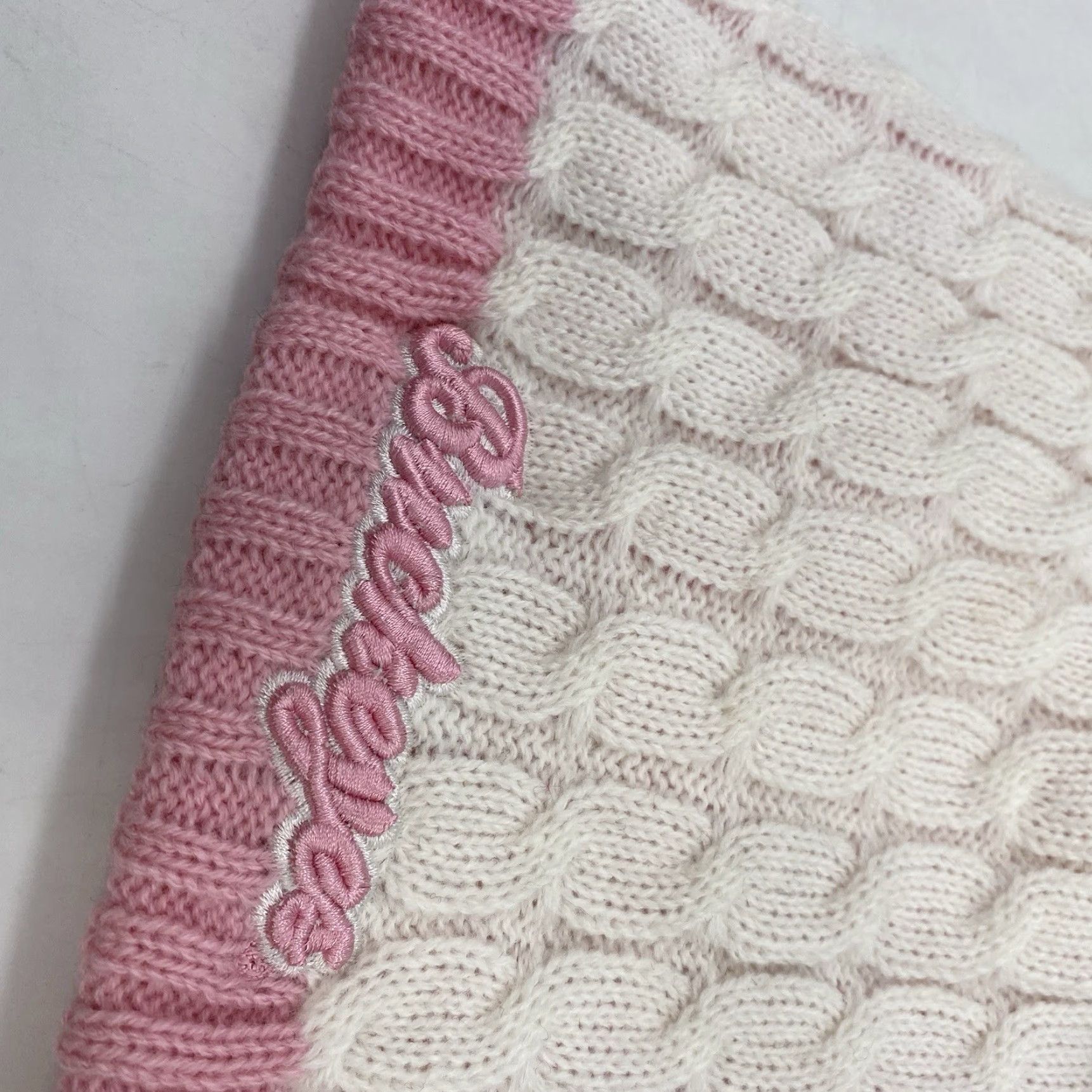 Vintage VINTAGE Ohio State Buckeyes Beanie Womens OSFA One Size Knit Hat White Pink Knit 47 Brand Mens Womens Girls Boys Size ONE SIZE - 3 Thumbnail