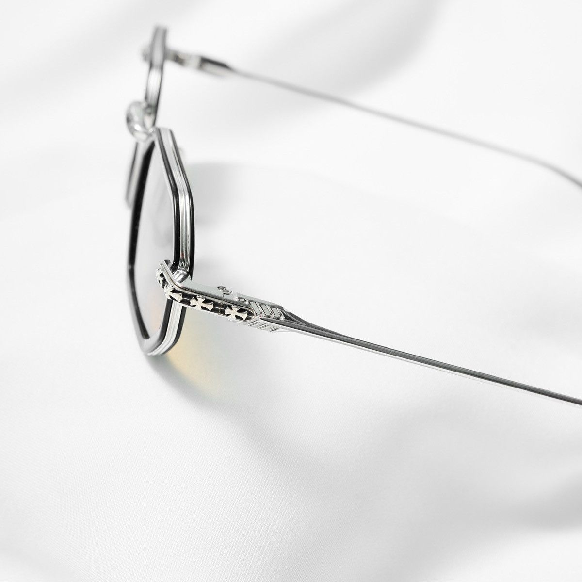 Chrome Hearts CHROME HEARTS STYLIDA BLACK/SHINY SILVER SUNGLASSES Size ONE SIZE - 3 Thumbnail