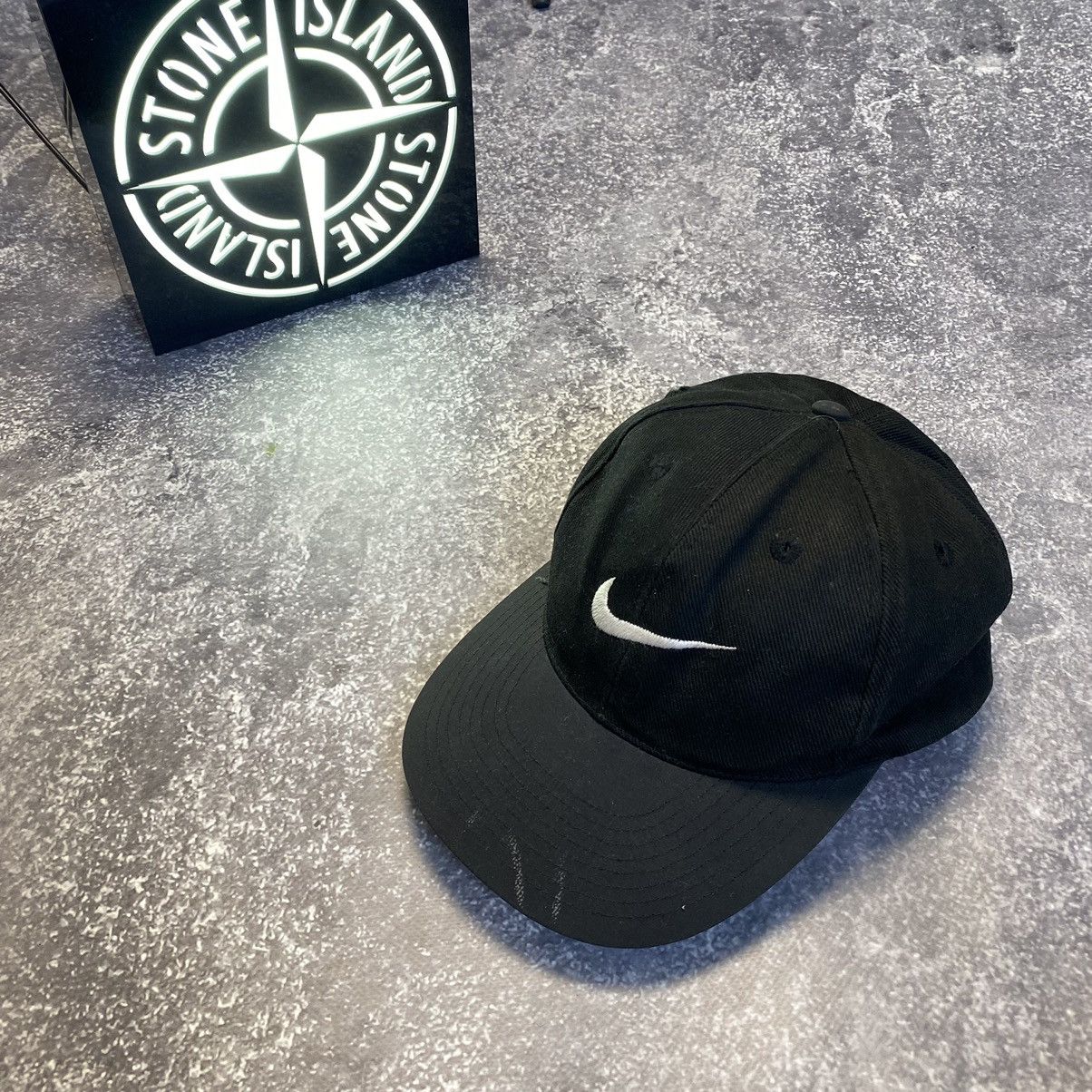 Vintage Vintage Nike Big Swoosh 90’s Rap Black Streetwear cap Size ONE SIZE - 1 Thumbnail