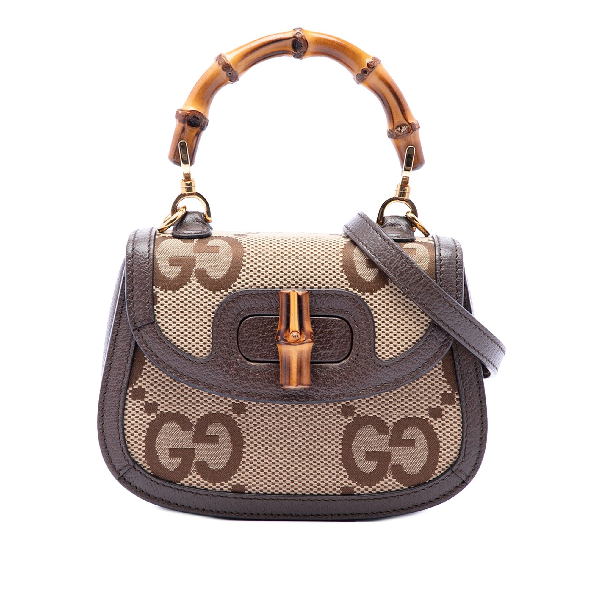 Gucci Mini Jumbo GG Canvas 1947 Bamboo Top Handle Bag Size ONE SIZE - 1 Thumbnail