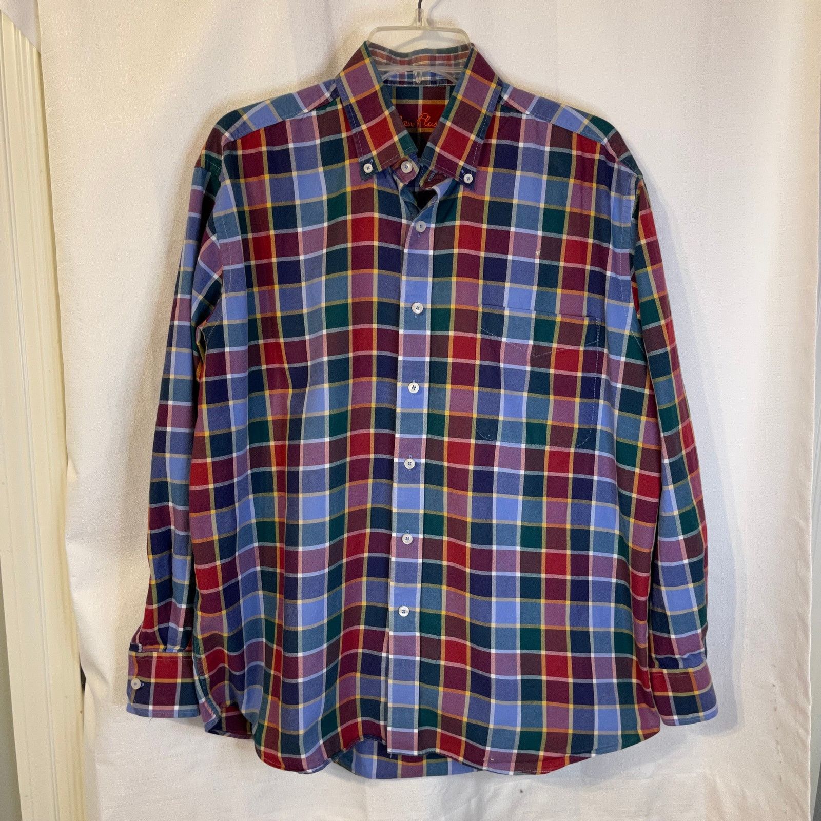 Alan Flusser Alan Flusser Men's Plaid Button Down Shirt, L Size US L / EU 52-54 / 3 - 2 Thumbnail