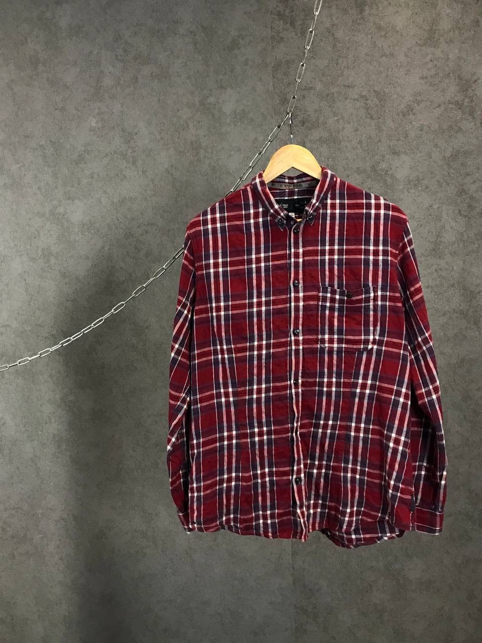 Armani Armani Jeans luxury designer big logo flannel shirt Size US L / EU 52-54 / 3 - 2 Thumbnail