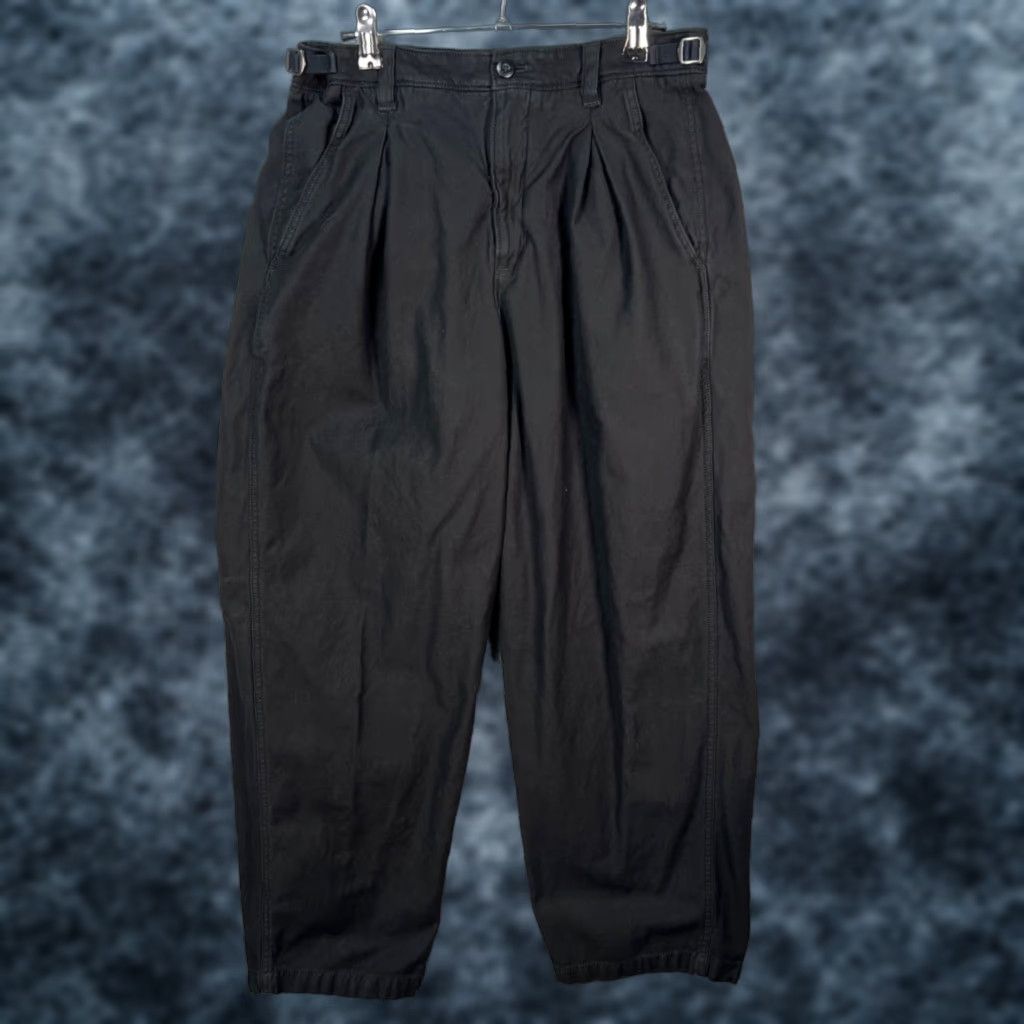 TNA Tna Womens 8 Black Cotton Pleated Surplus Division Wide-Leg Pants Size 30" / US 8 / IT 44 - 1 Thumbnail
