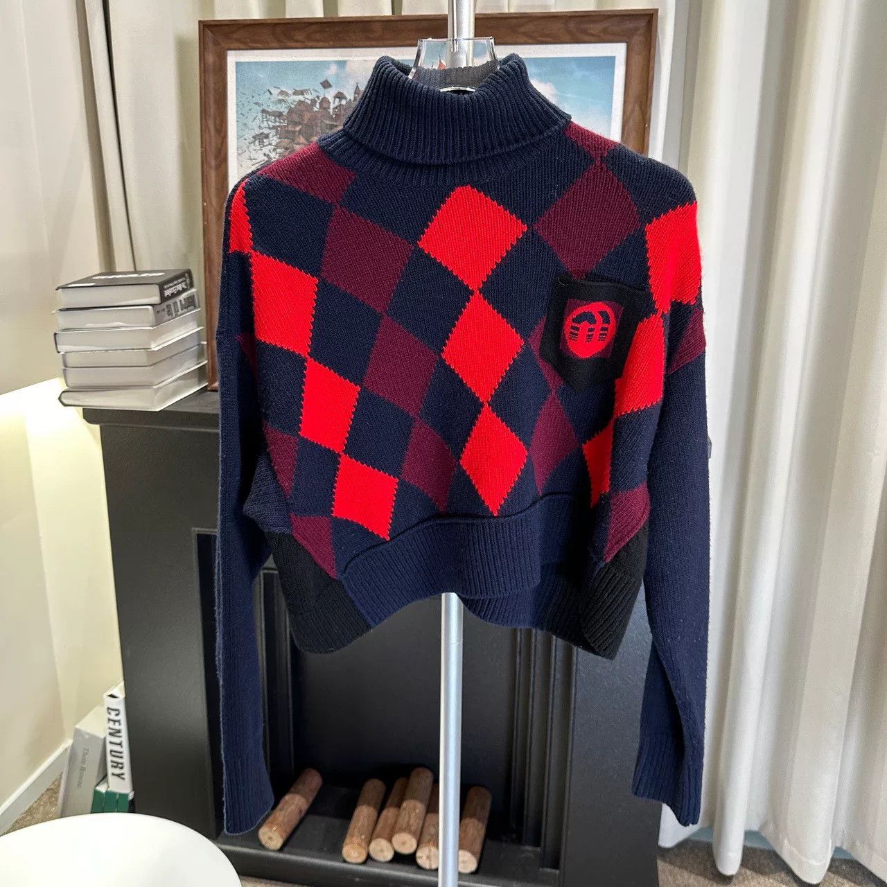 Miu Miu miu miu diamond patterned wool turtleneck sweater Size US M / EU 48-50 / 2 - 1 Thumbnail