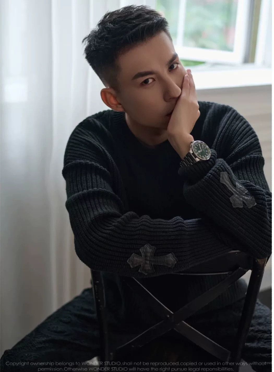 Chrome Hearts Chrome Hearts Patchwork Leather Crewneck Sweater Size US XS / EU 42 / 0 - 7 Thumbnail