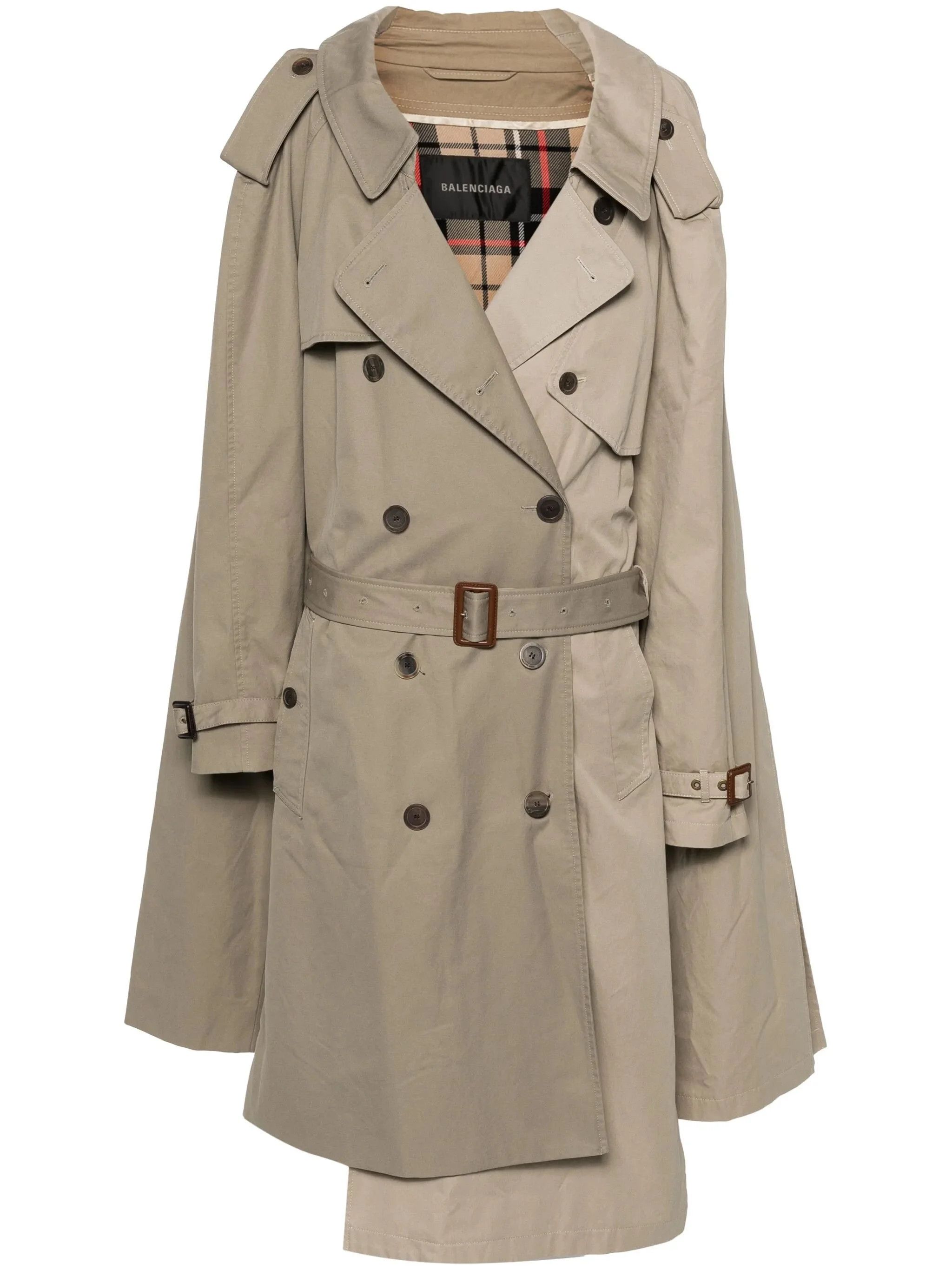 Balenciaga o1tr1nto1125 Double Sleeve Trench Coat in Multicolor Size S / US 4 / IT 40 - 1 Thumbnail