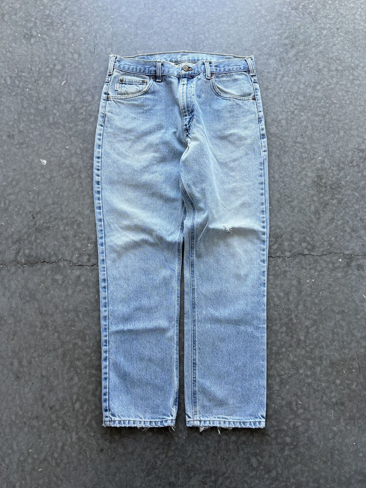 Carhartt Vintage Y2K Carhartt Denim Jeans 35x30 Light Wash Distressed Size US 35 - 1 Thumbnail