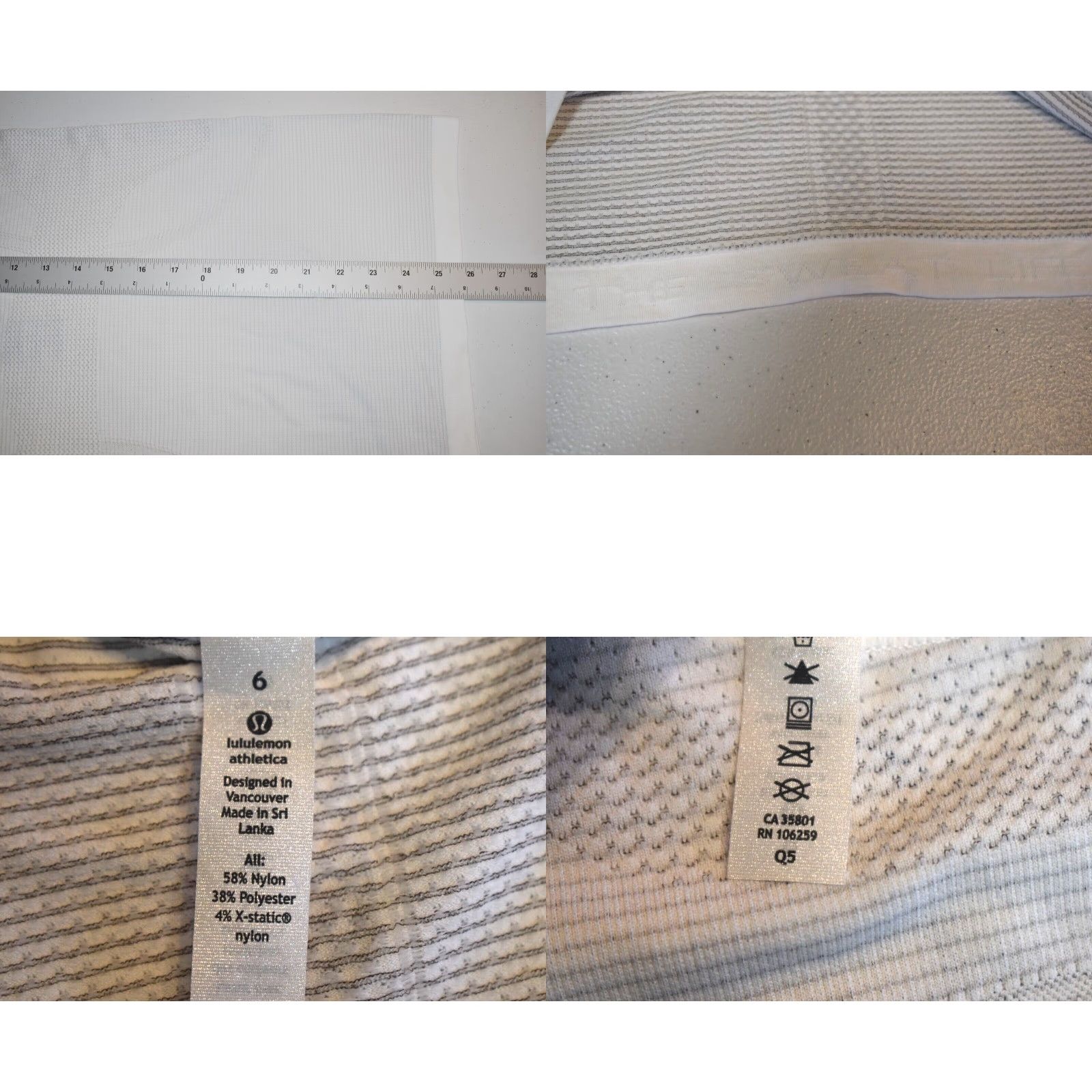 Lululemon Lululemon Short Sleeve Vital Performance Athletic Shirt Womens 2XS 6 White Size XXS / US 00 / IT 34 - 8 Thumbnail
