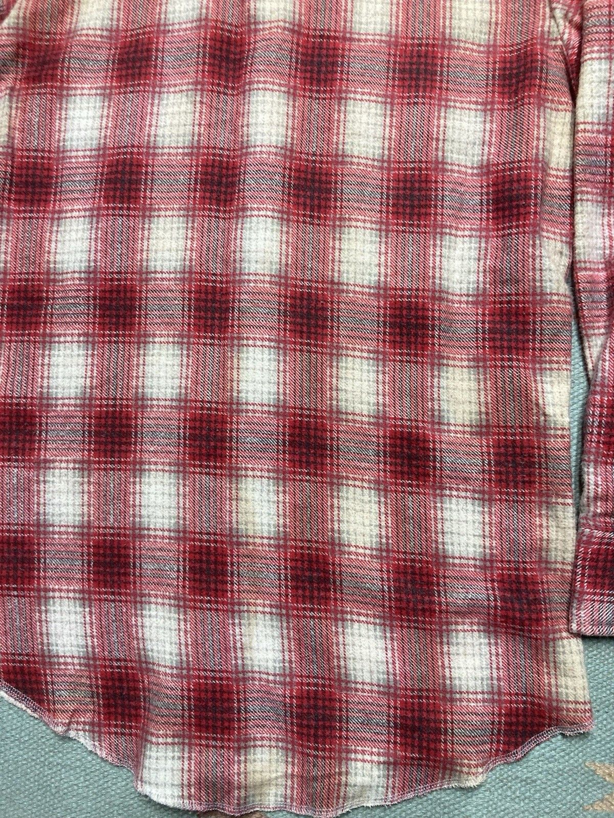 Vintage × Wrangler 70s Pearl snap flannel shirt wrangler shadow plaid womens 16 Size M / US 6-8 / IT 42-44 - 9 Thumbnail