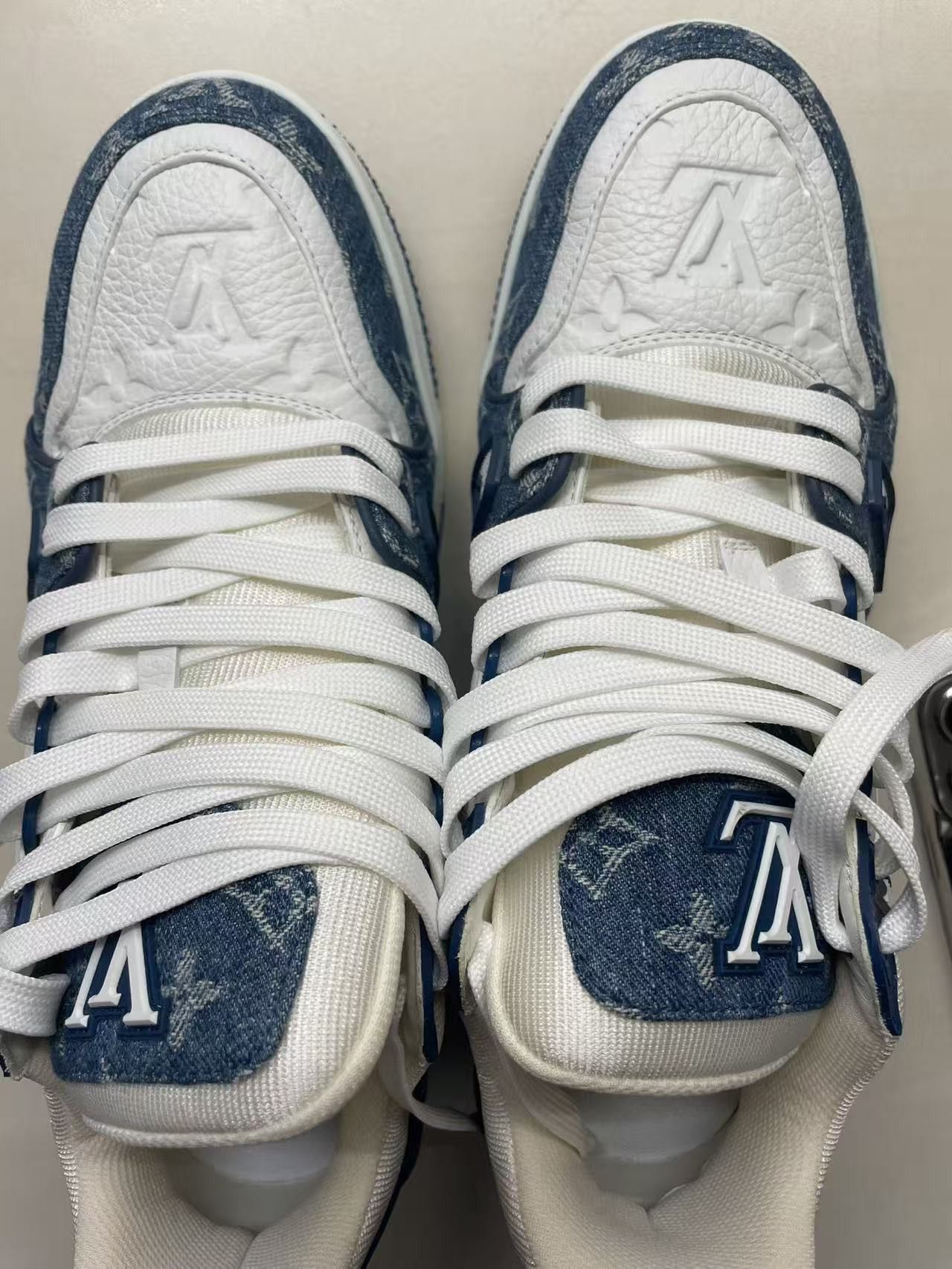 Louis Vuitton Louis Vuitton Denim Monogram Trainer Sneakers Size US 6.5 / IT 36.5 - 12 Thumbnail