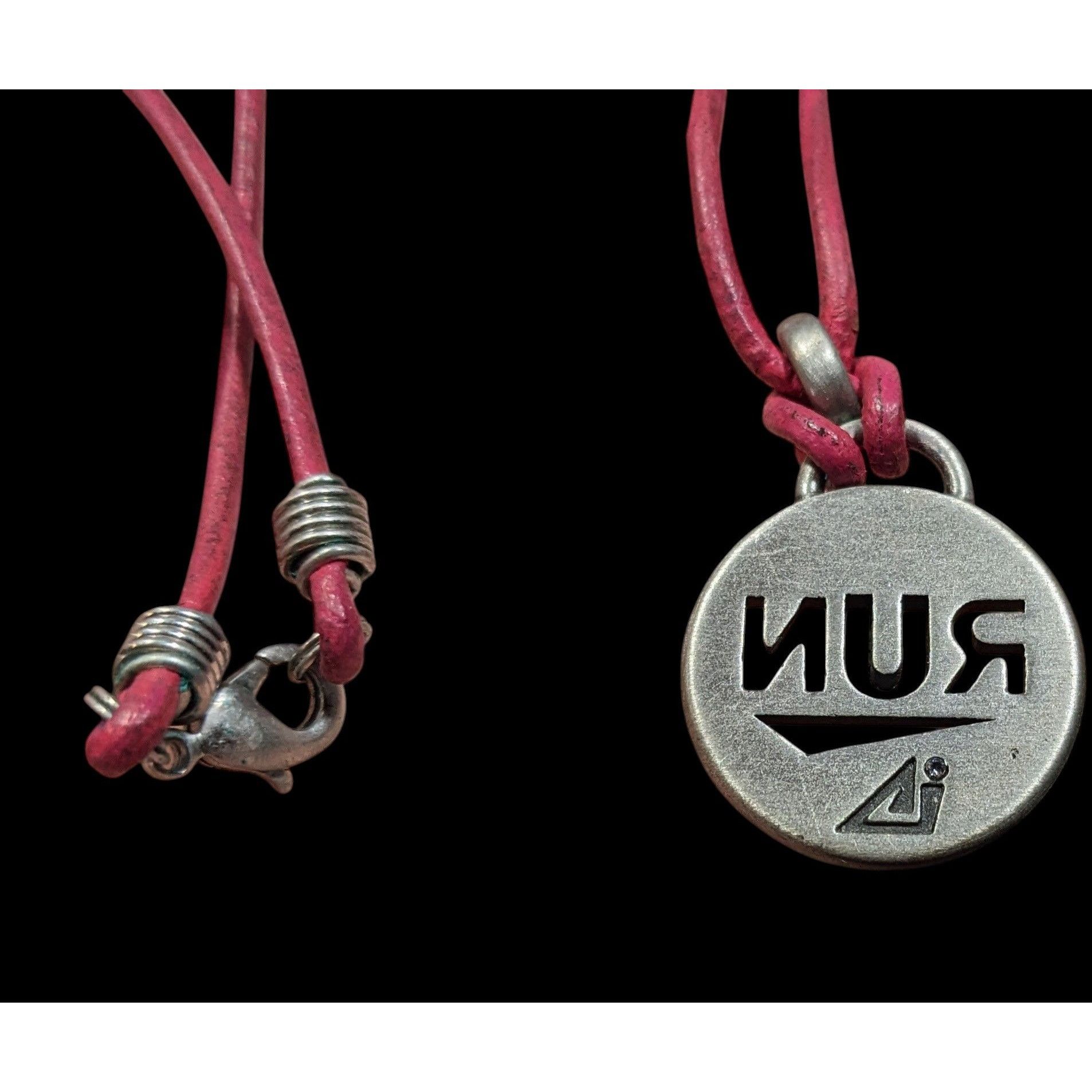 Other Athlete Inspired "Run" Necklace With Pink Leather Cord Size ONE SIZE - 4 Thumbnail