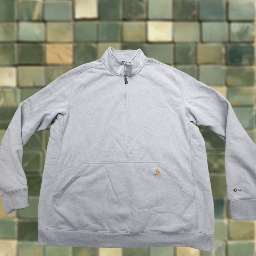 Carhartt Carhartt Sweatshirt Mens 3XL Tall Relaxed Fit Force 1/4 Zip Fleece Workwear Size US XXL / EU 58 / 5 - 1 Thumbnail