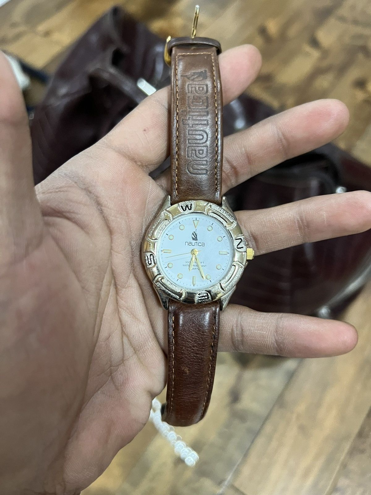 Nautica Nautica 383 WR1000FT Brown Leather Sport Mens watch Size ONE SIZE - 10 Thumbnail