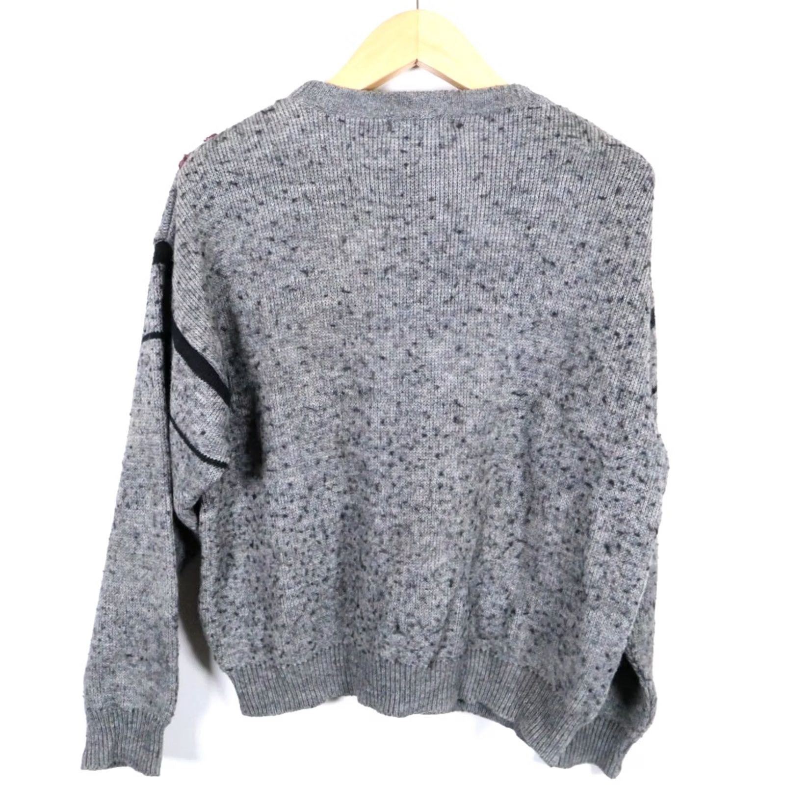Vintage 90s Wool Blend Sweater Mens Large Gray Chunky Crewneck Pattern Geometric Size US L / EU 52-54 / 3 - 2 Thumbnail